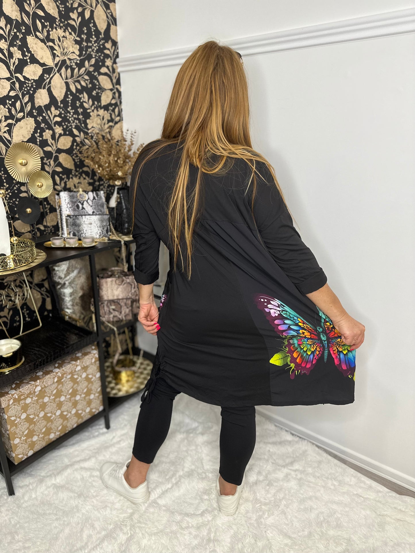 DONATELLA fekete mintás tunika