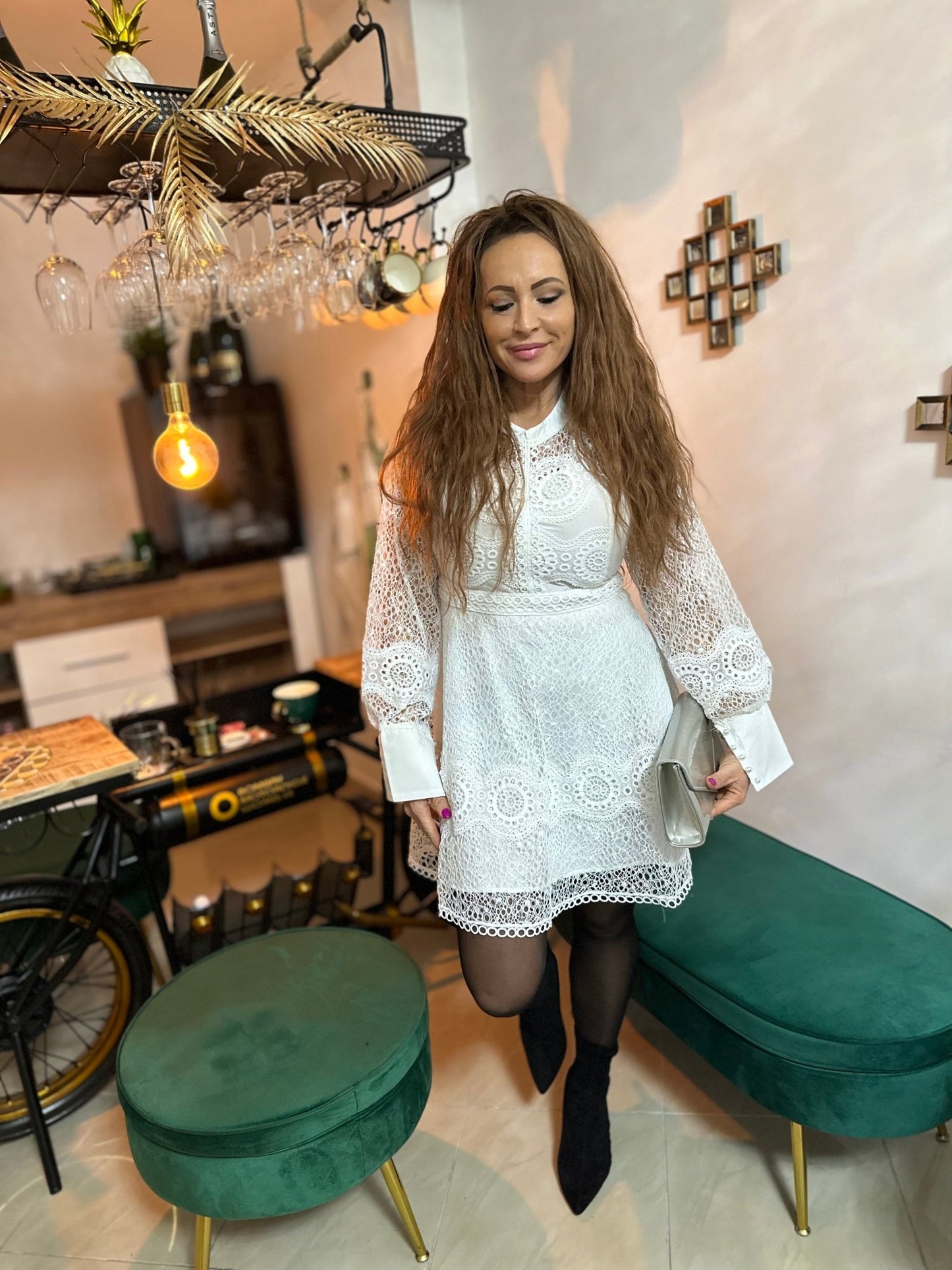 ADRIANA fehér különleges csipke ruha - BELADY