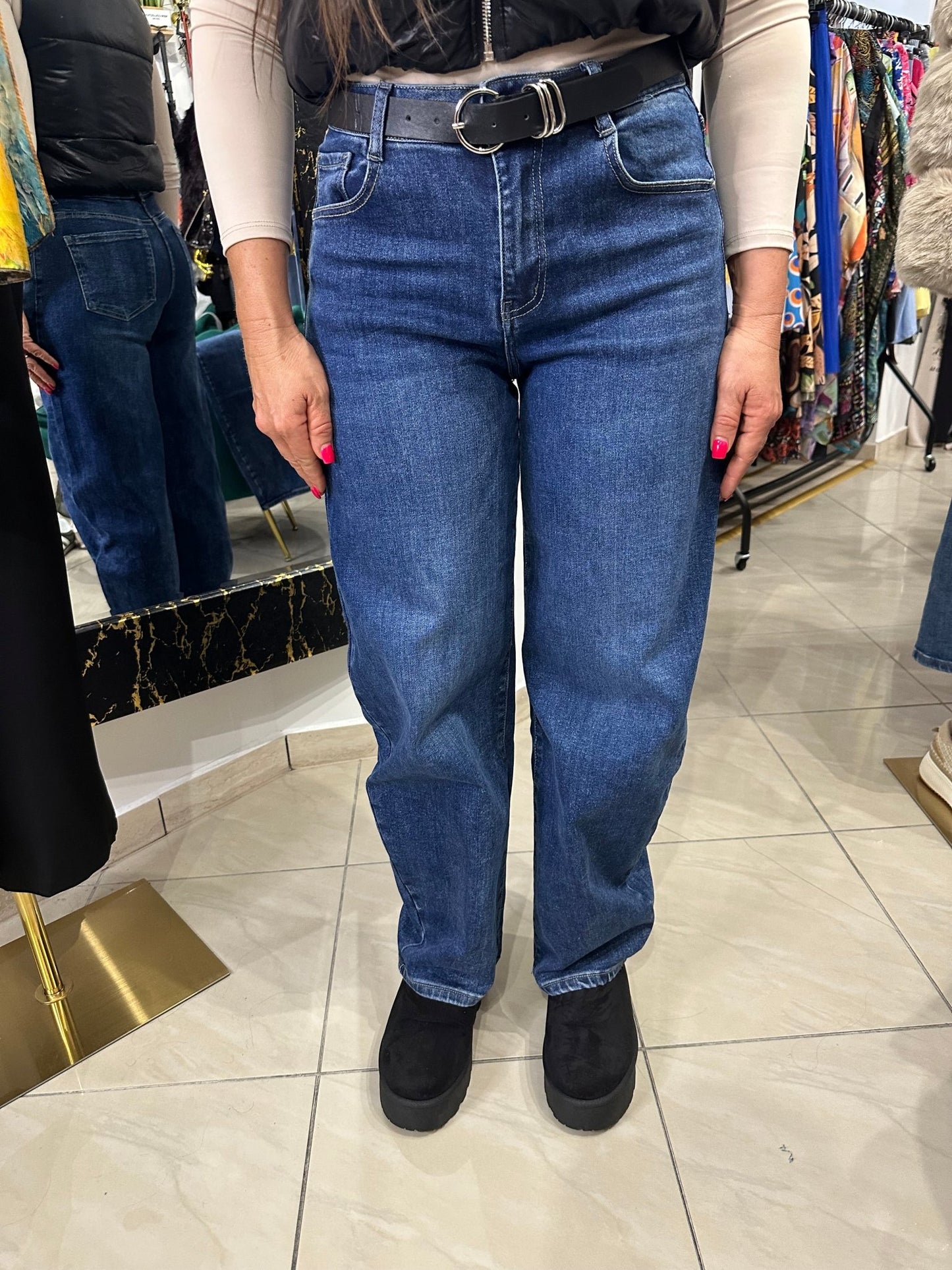 AMÉLIA baggy farmer nadrág övvel - BELADY
