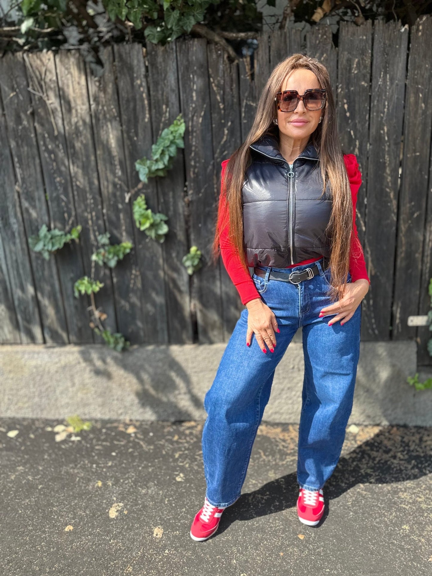 AMÉLIA baggy farmer nadrág övvel - BELADY