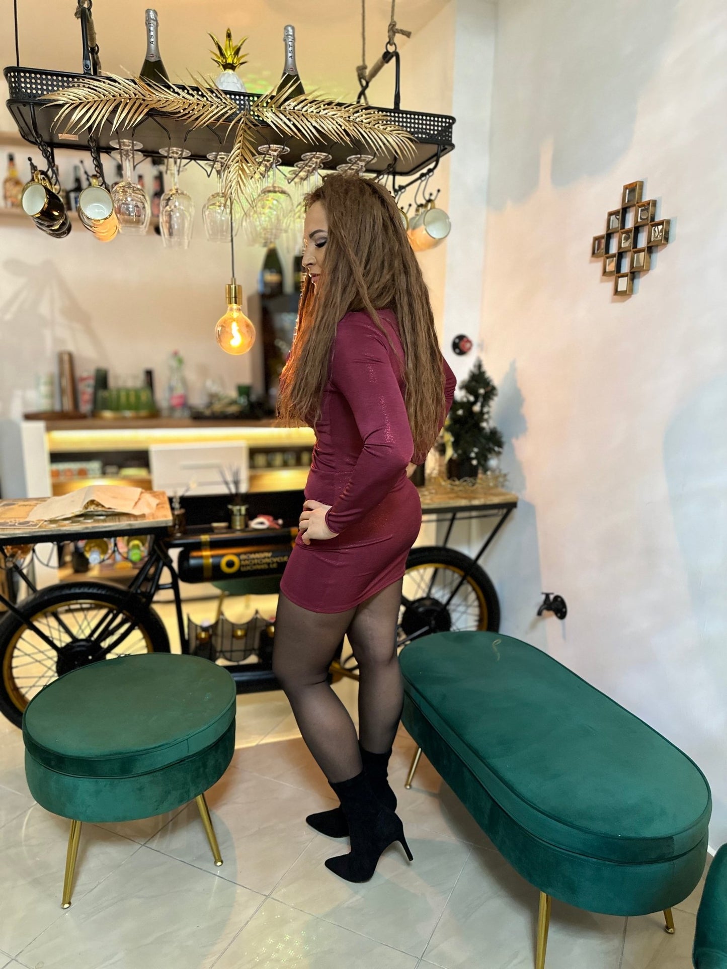 BELLA bordó karácsonyi ruha - BELADY