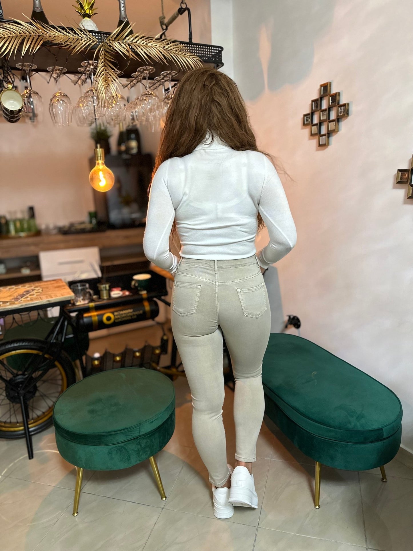 BIANCA fehér garbó pulóver - BELADY