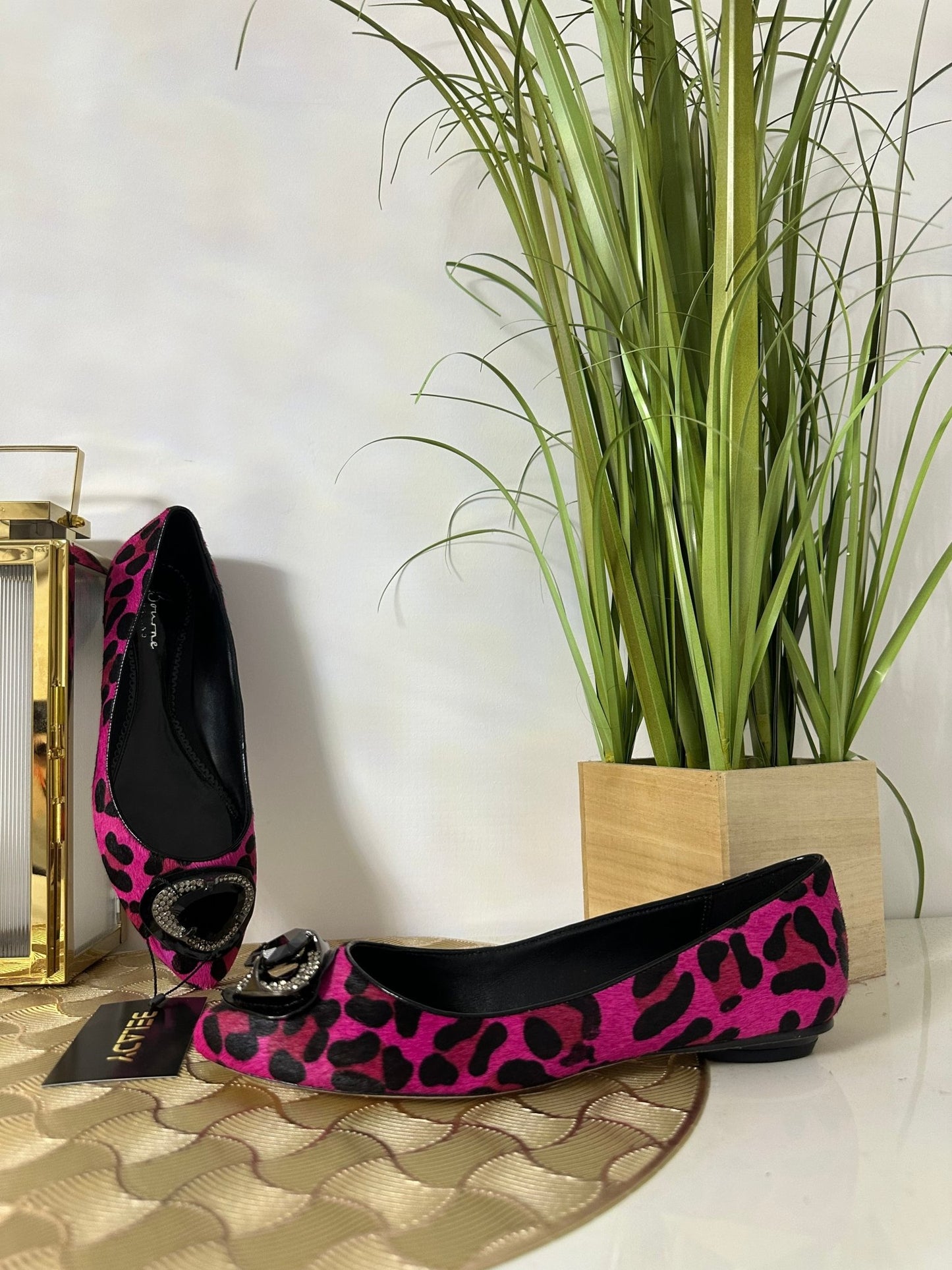 BOURNE pink - fekete leopárd balerina cipő (EU37 - es) - BELADY