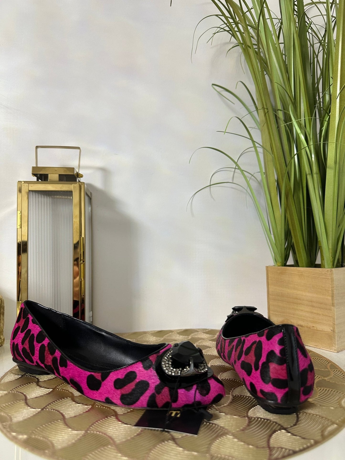 BOURNE pink - fekete leopárd balerina cipő (EU37 - es) - BELADY