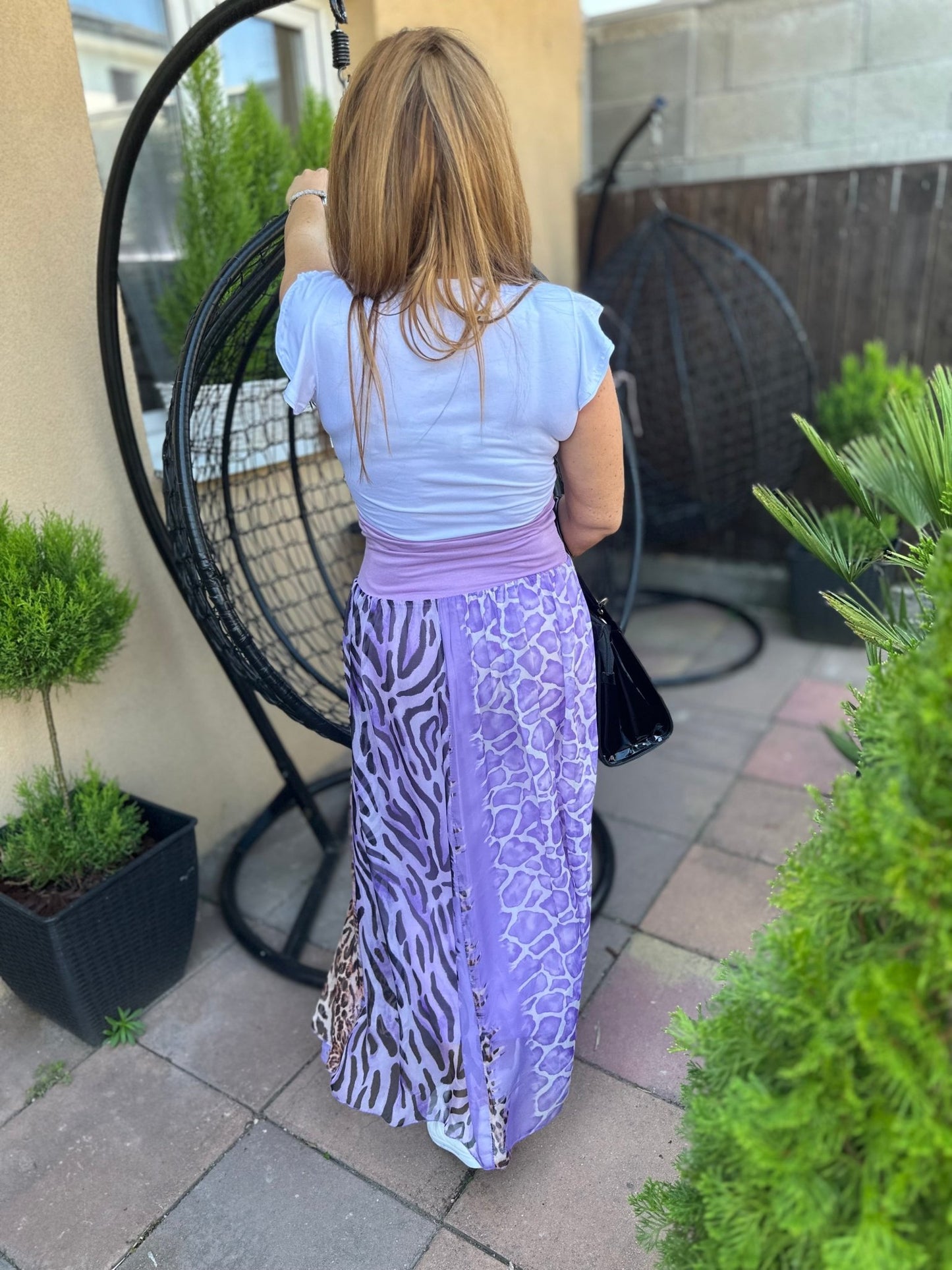 CARINA lila párduc/zebra mintás szoknya - BELADY