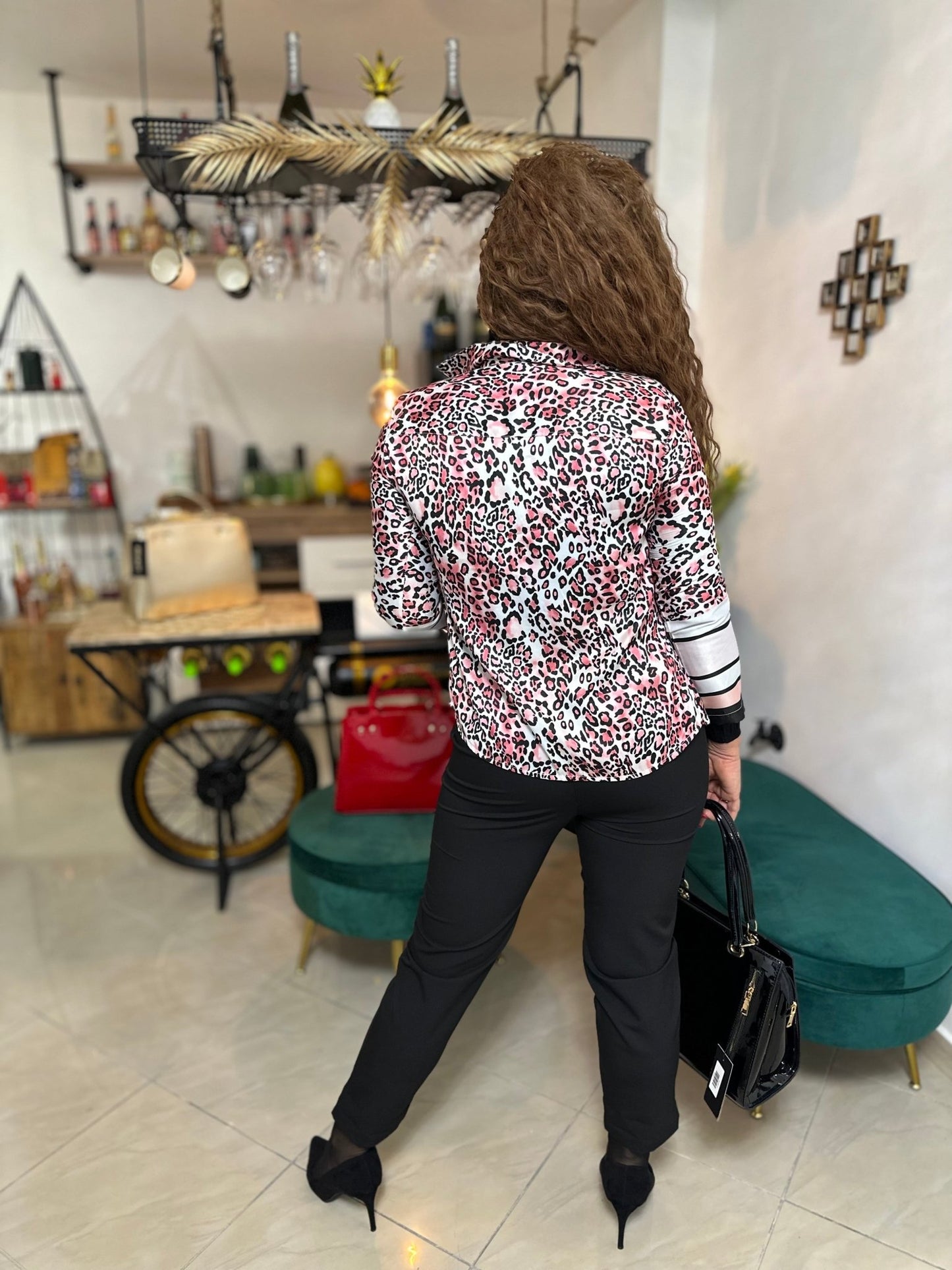 ELENORA leopárd mintás pink blúz/felső - BELADY