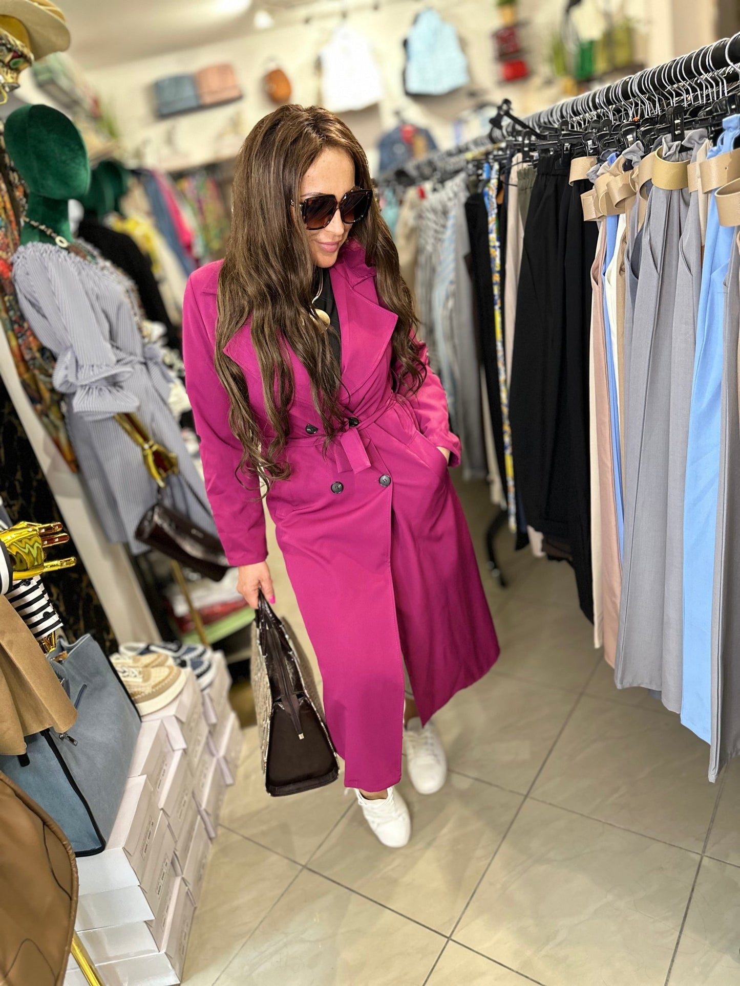 FIRENZE magenta tavaszi kabát - BELADY