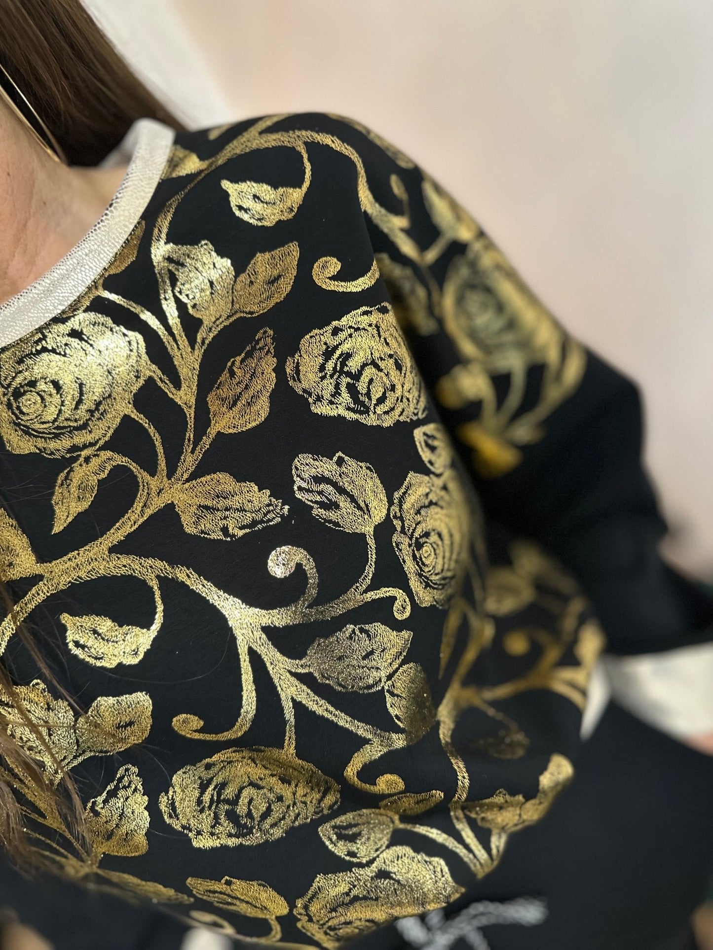 GLAMOUR fekete - arany rózsás melegítő szett - BELADY