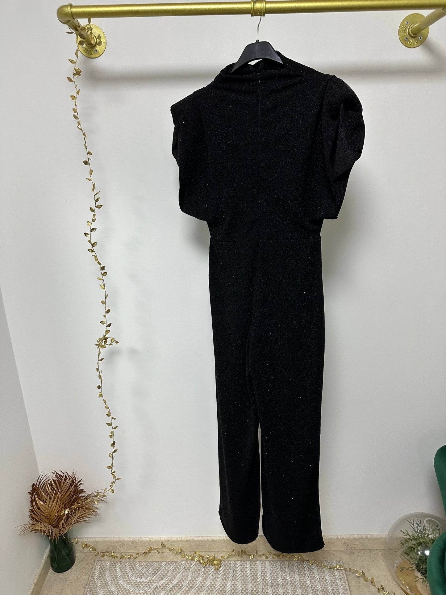 GLÓRIA fekete ezüst csillogó ünnepi overál - BELADY