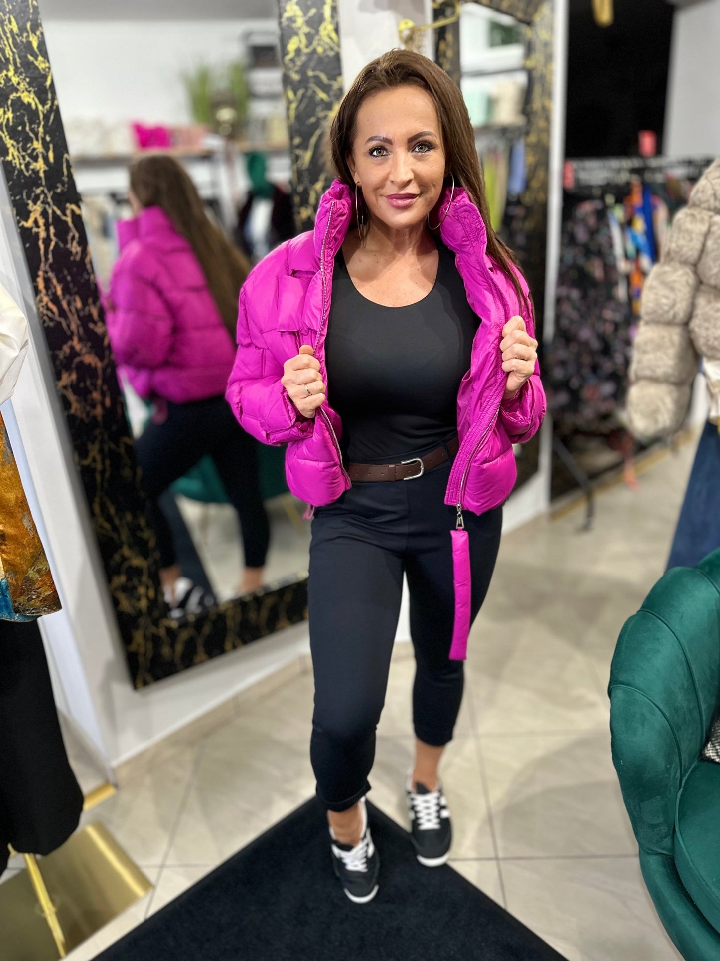 JANE magenta / pink pufi téli kabát - BELADY