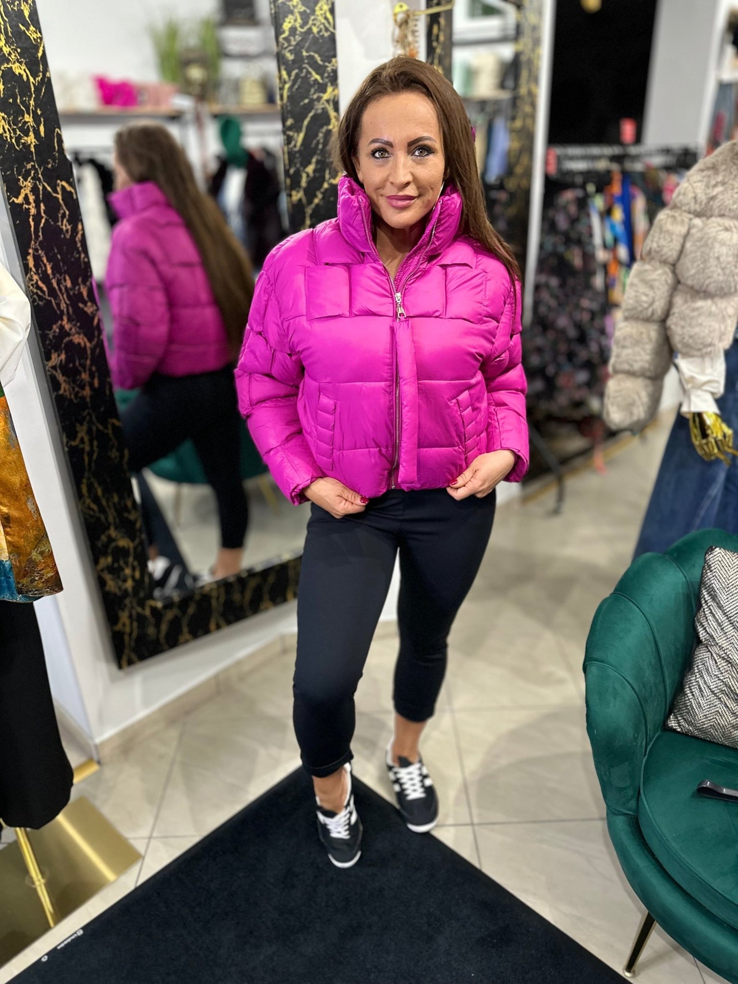 JANE magenta / pink pufi téli kabát - BELADY
