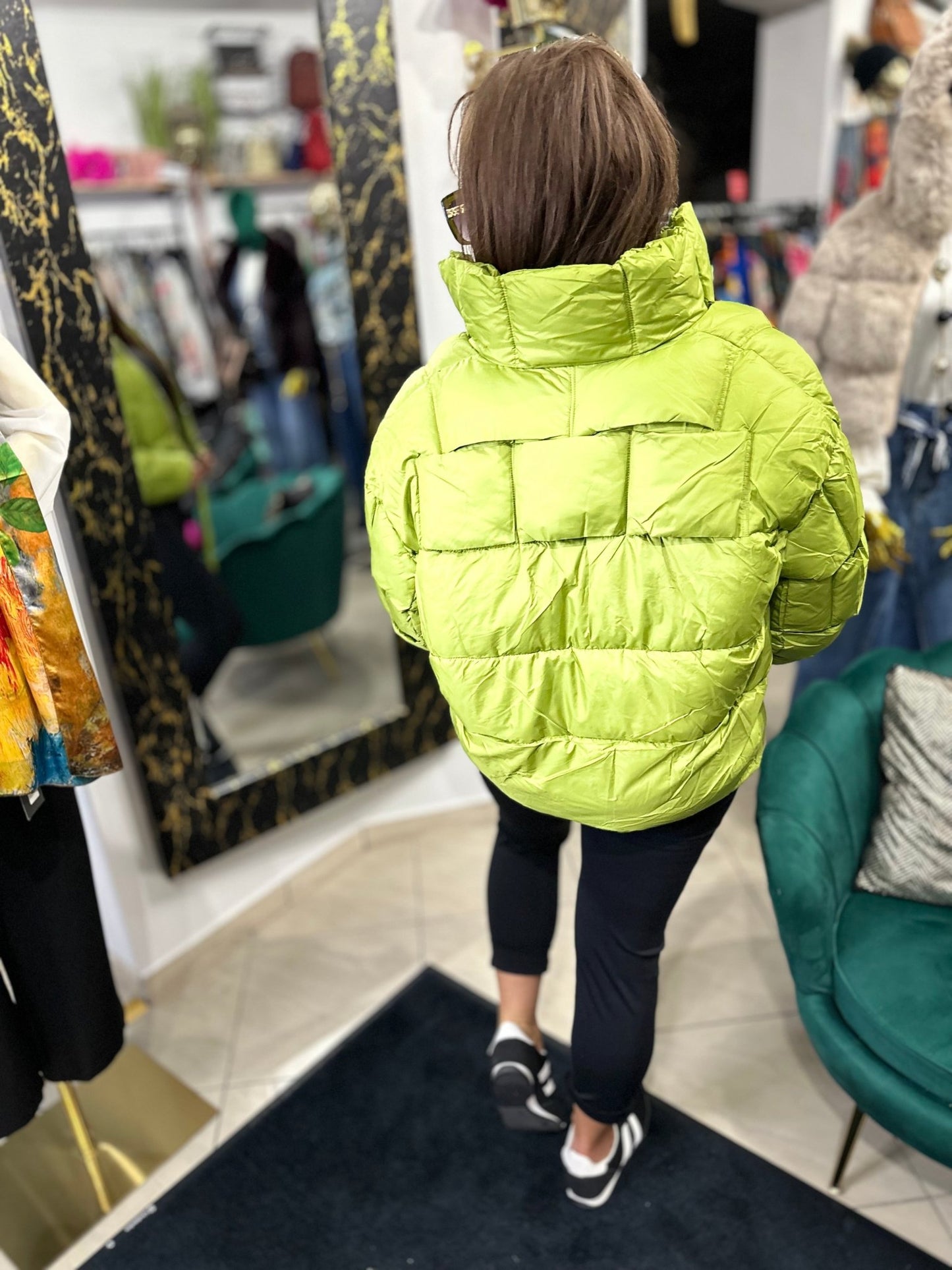 JANE pisztácia zöld pufi téli kabát - BELADY
