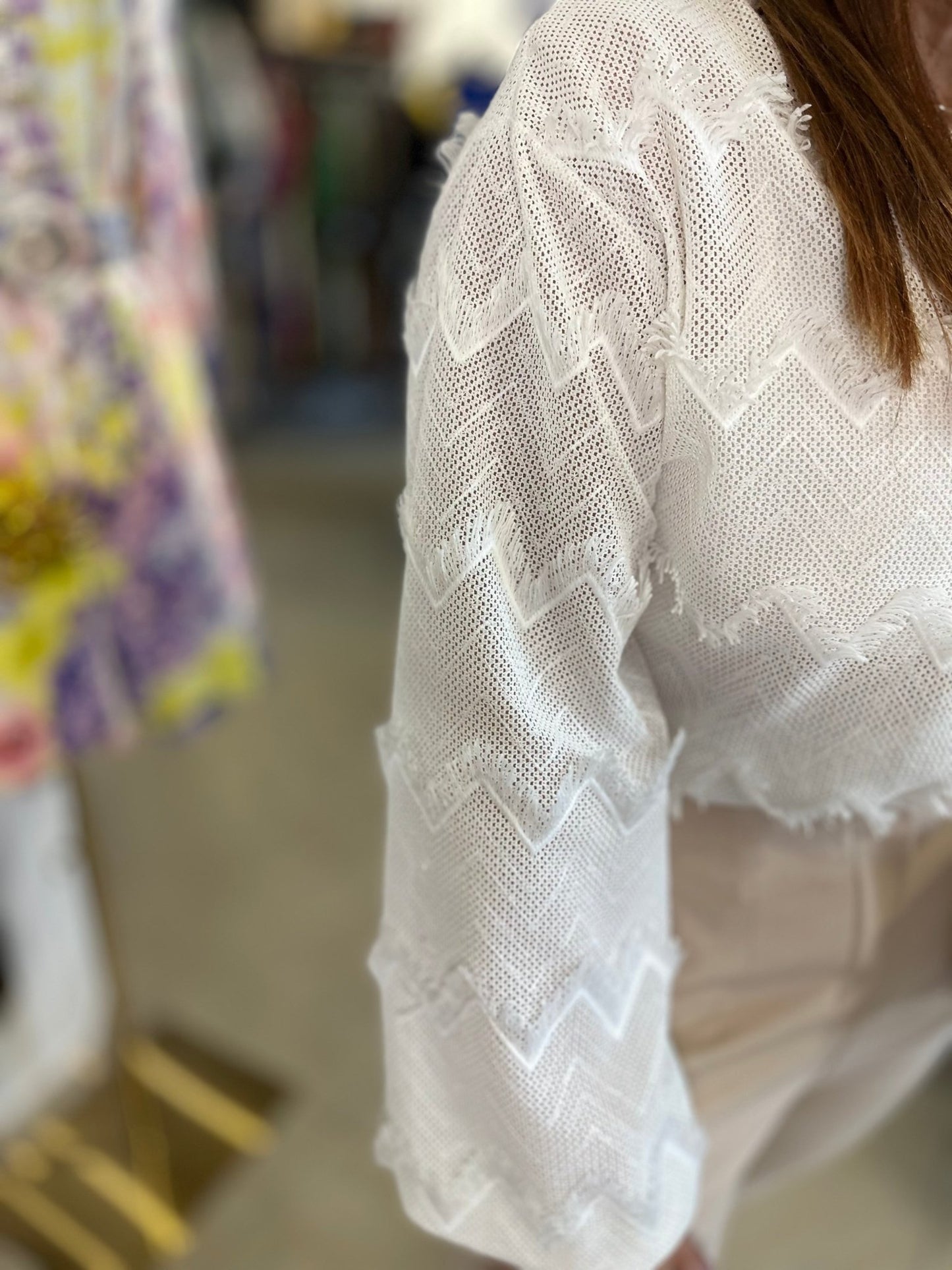 KAMILLA fehér hosszú ujjú könnyed felső - BELADY