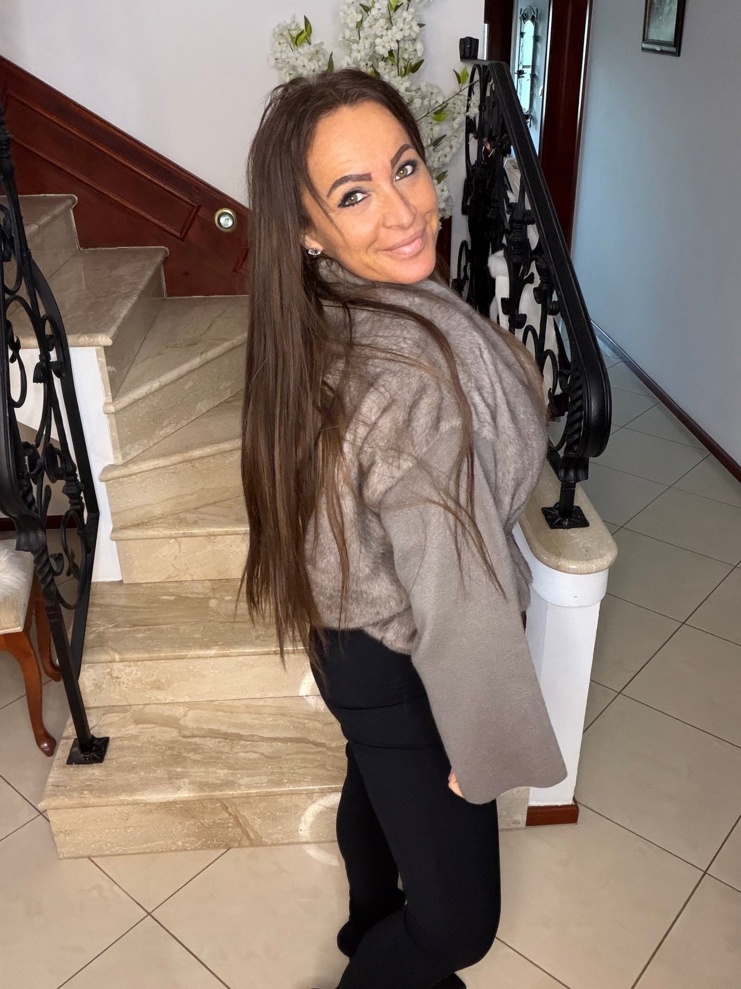 KATERINA mogyoró barna szőrme bunda kabát - BELADY