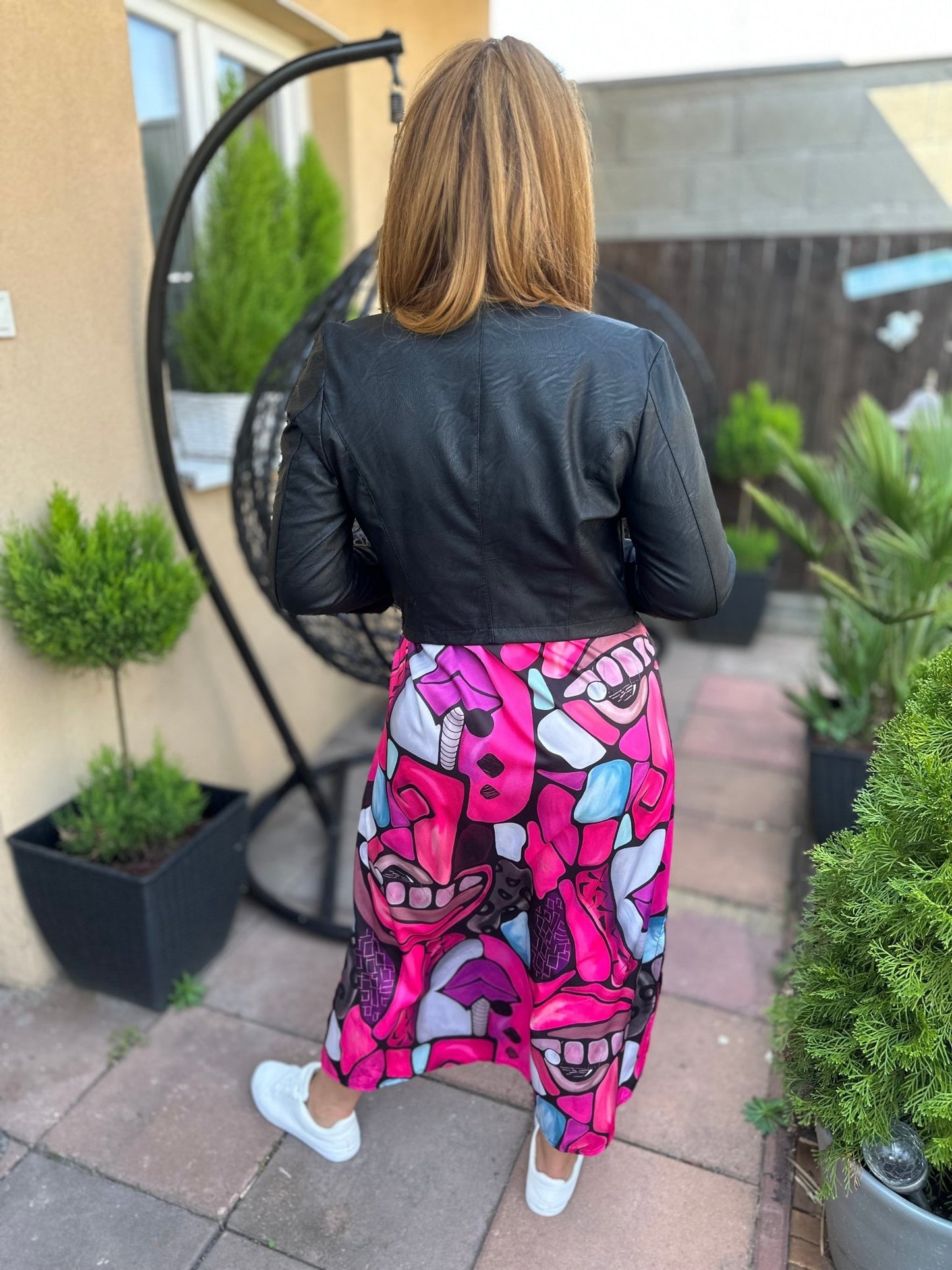 LUISA pink egyedi mintás ruha - BELADY