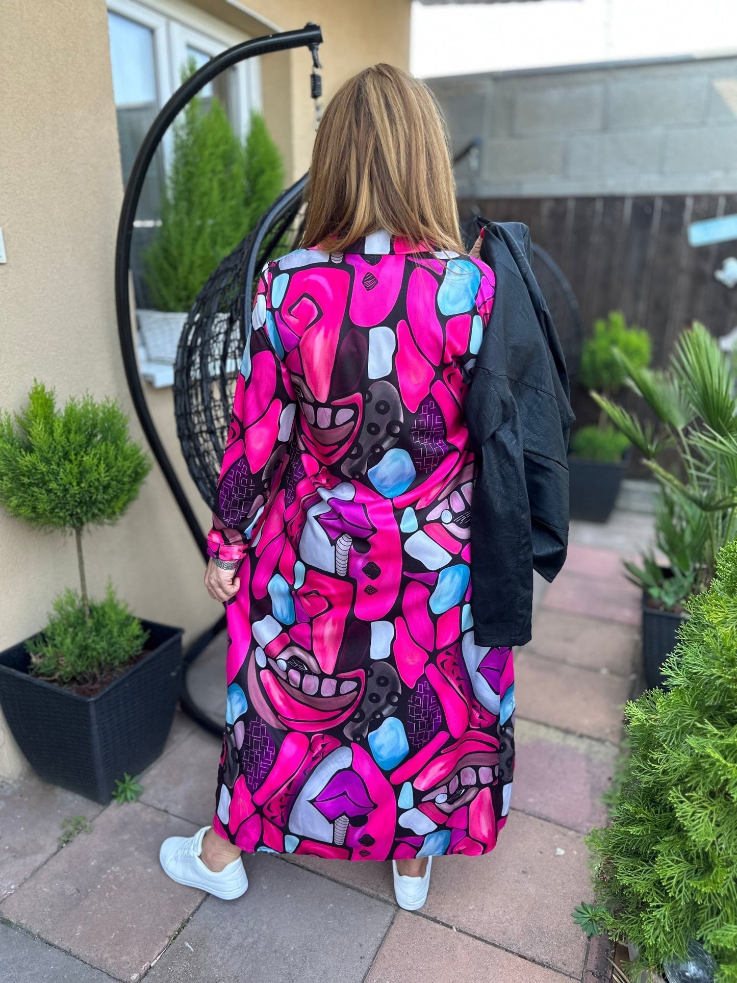 LUISA pink egyedi mintás ruha - BELADY