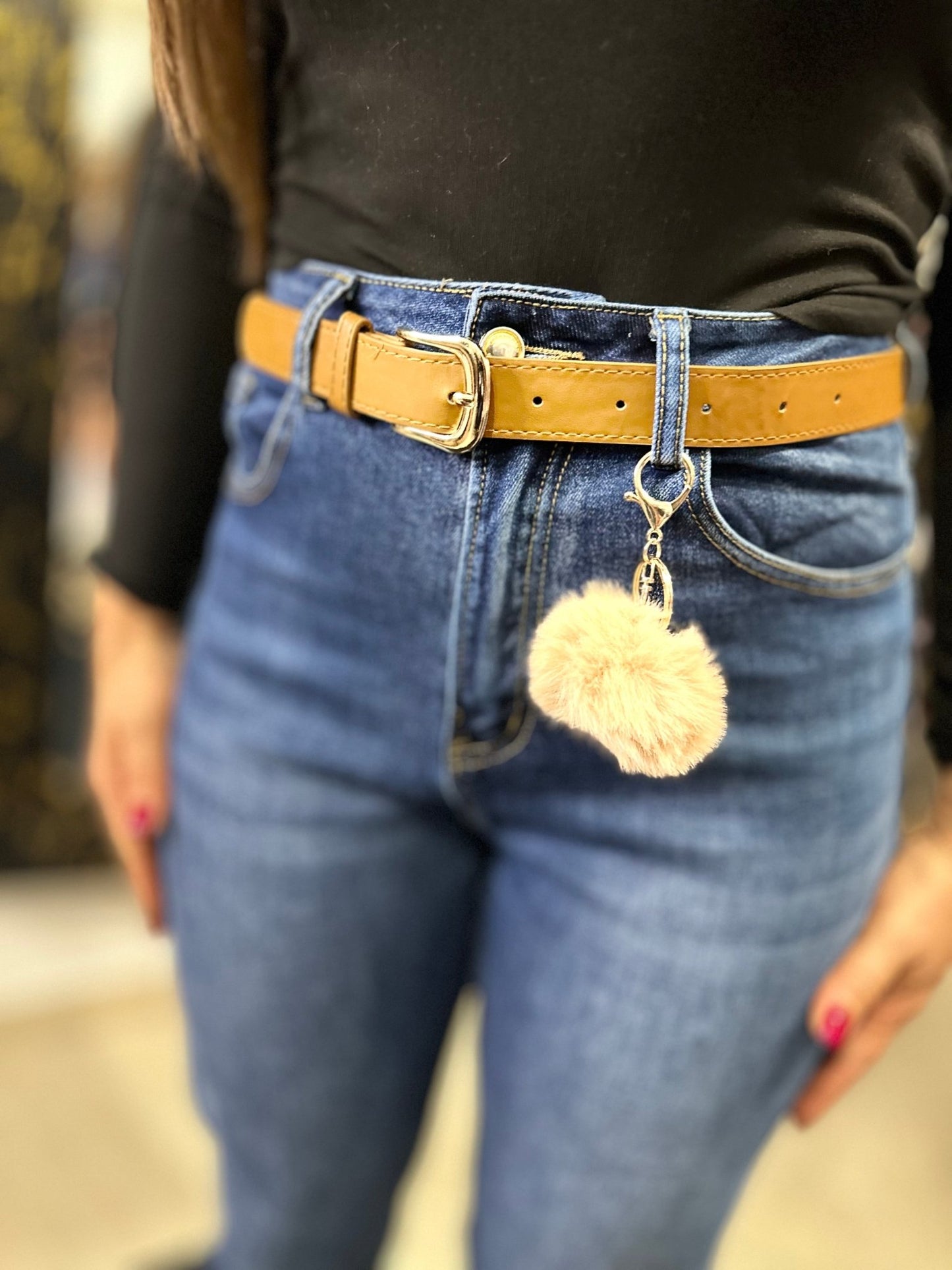 LUNA elasztikus baggy farmer nadrág övvel - BELADY