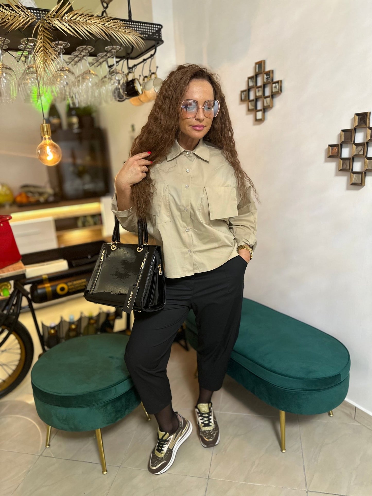 NANCY bézs egyedi ing - BELADY