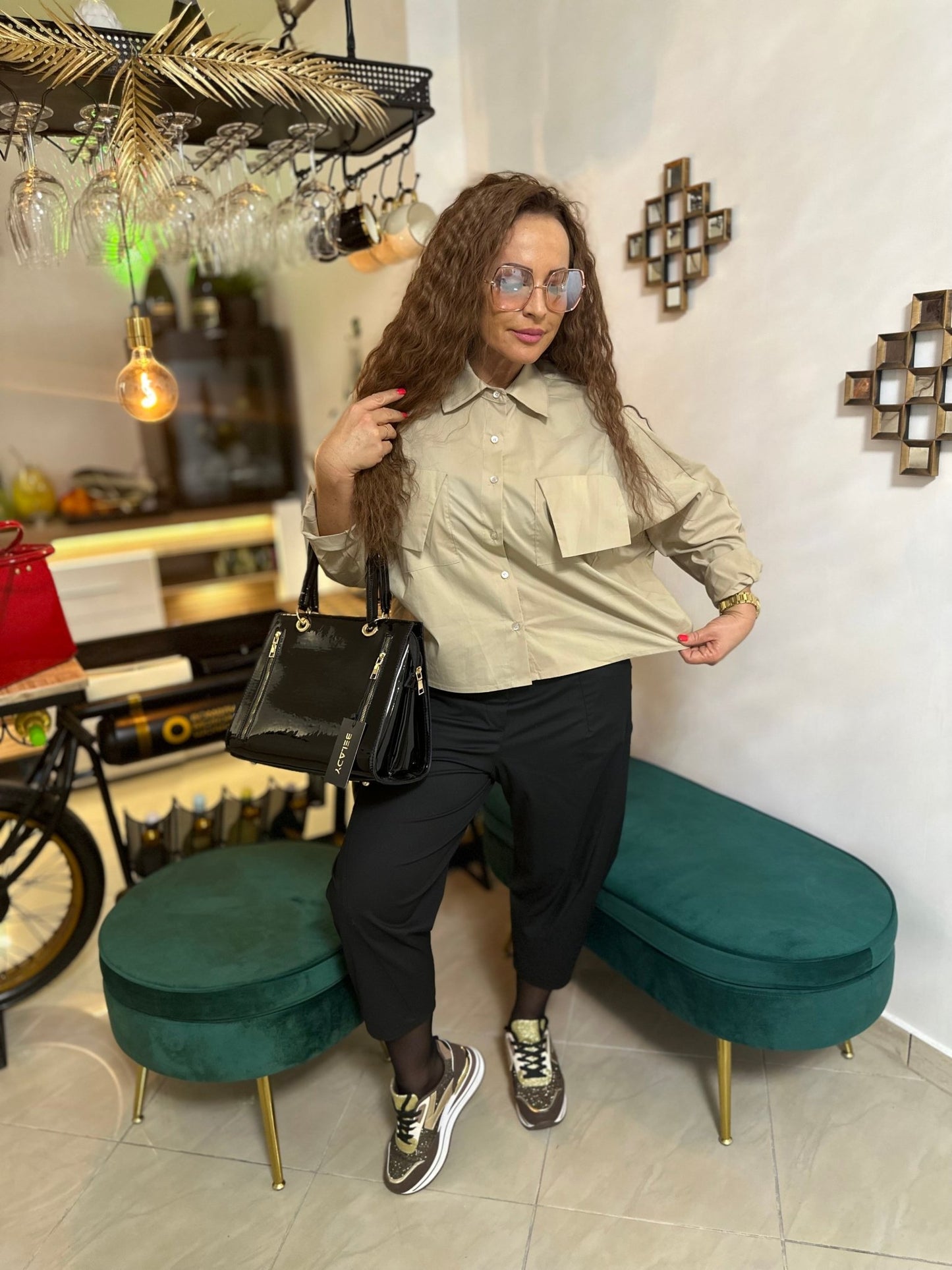 NANCY bézs egyedi ing - BELADY