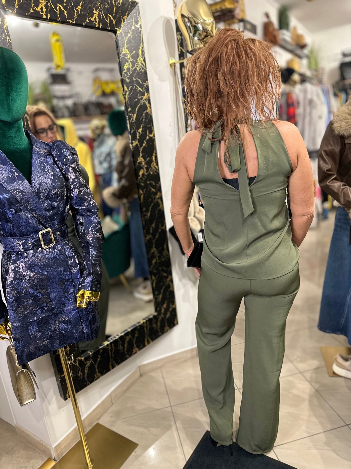 NETTI khaki kétrészes nadrág ruha - BELADY