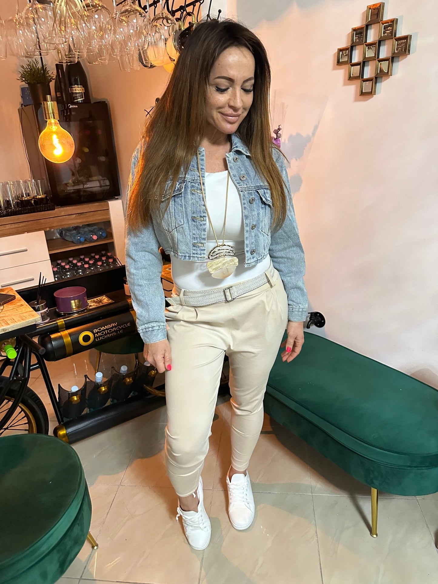 NOÉMI világos farmer kabát kövekkel - BELADY