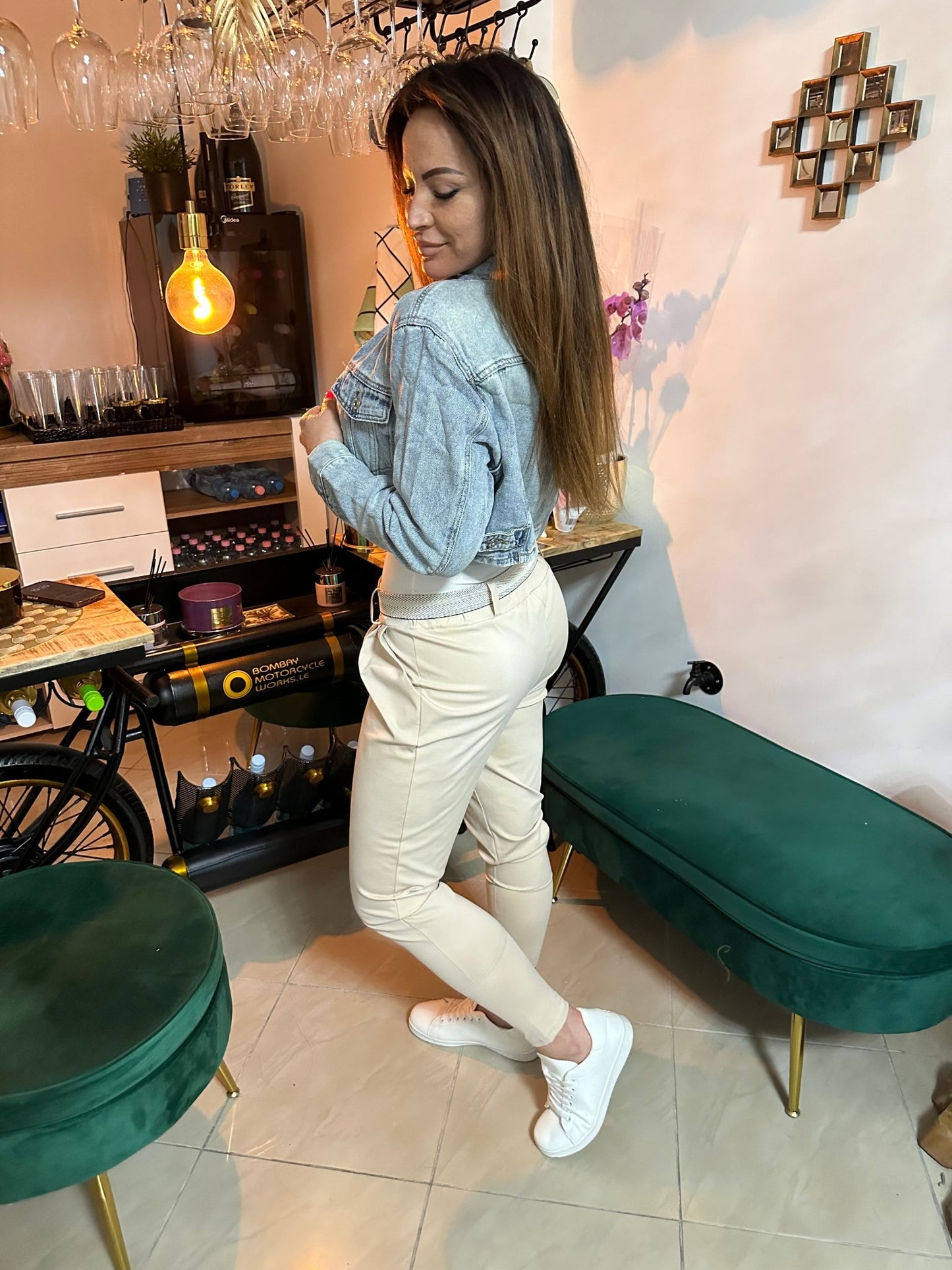 NOÉMI világos farmer kabát kövekkel - BELADY