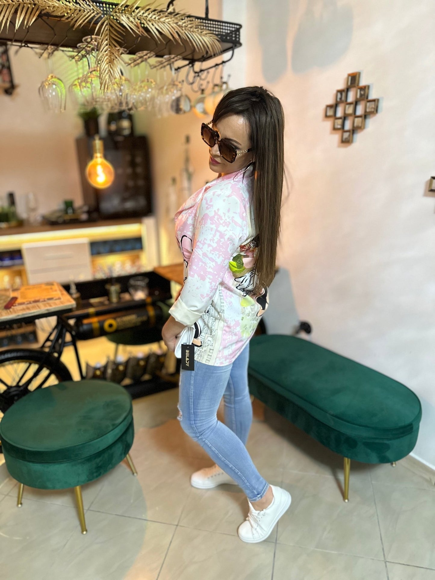 PALERMO egyedi Mickey mintás rózsaszín zakó / blézer - BELADY