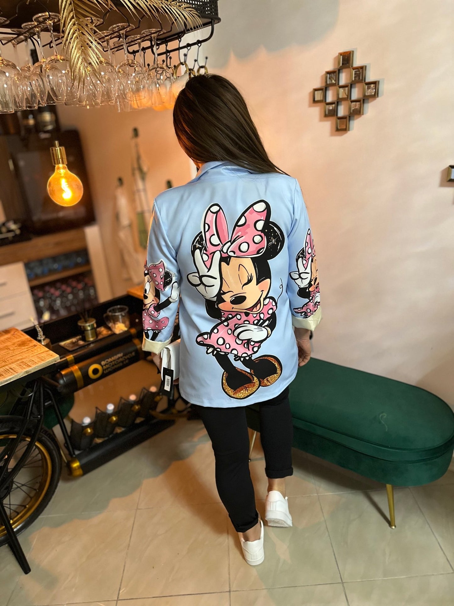 PALERMO egyedi MINNIE mintás baba kék zakó / blézer - BELADY