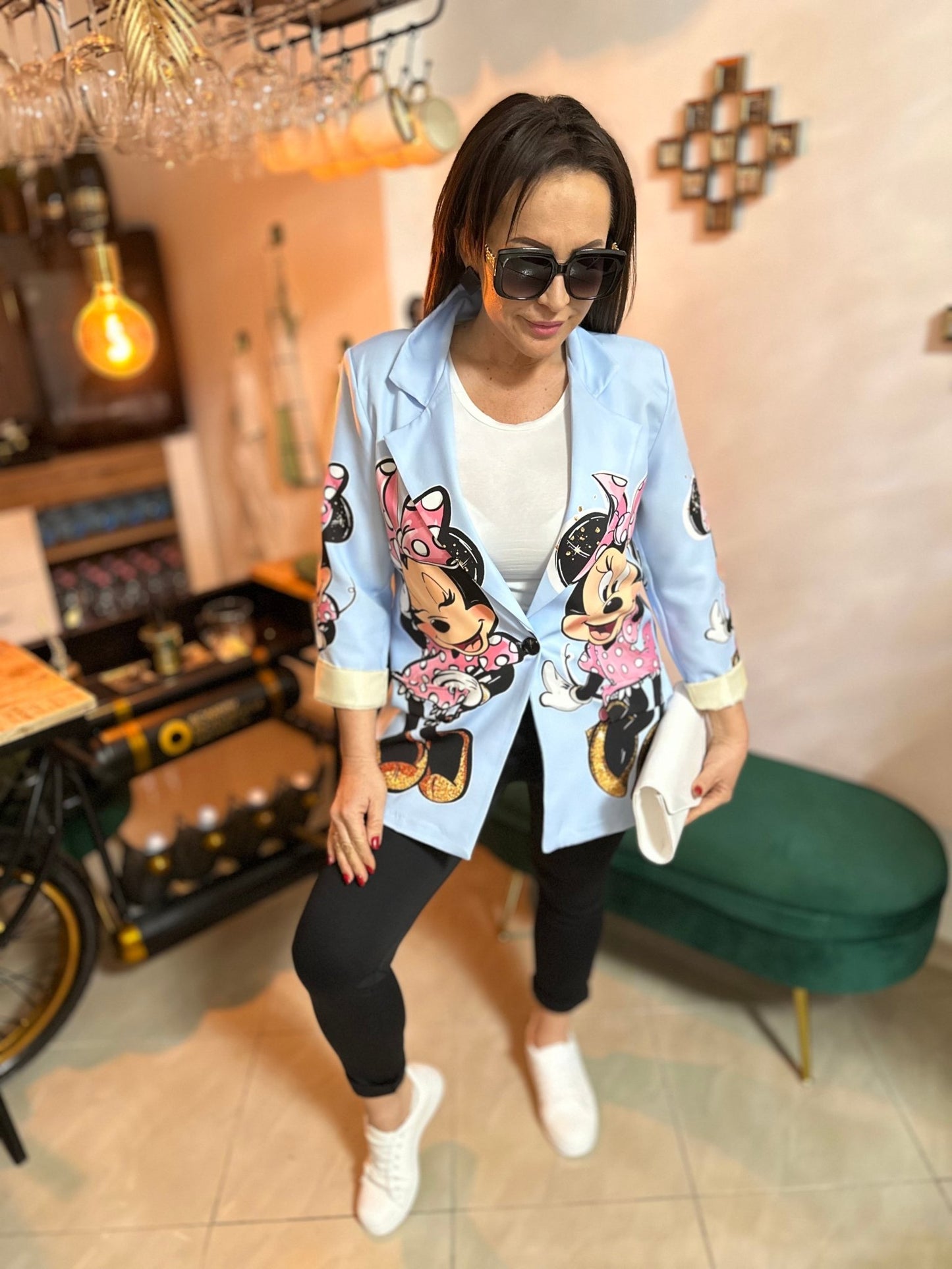 PALERMO egyedi MINNIE mintás baba kék zakó / blézer - BELADY