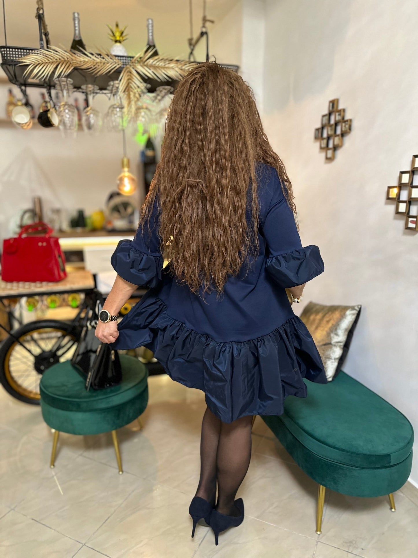 SAMANTHA kék elegáns rövid ruha - BELADY
