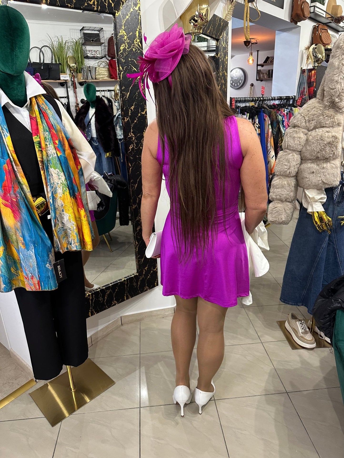 SERON magenta ujjatlan ruha - BELADY
