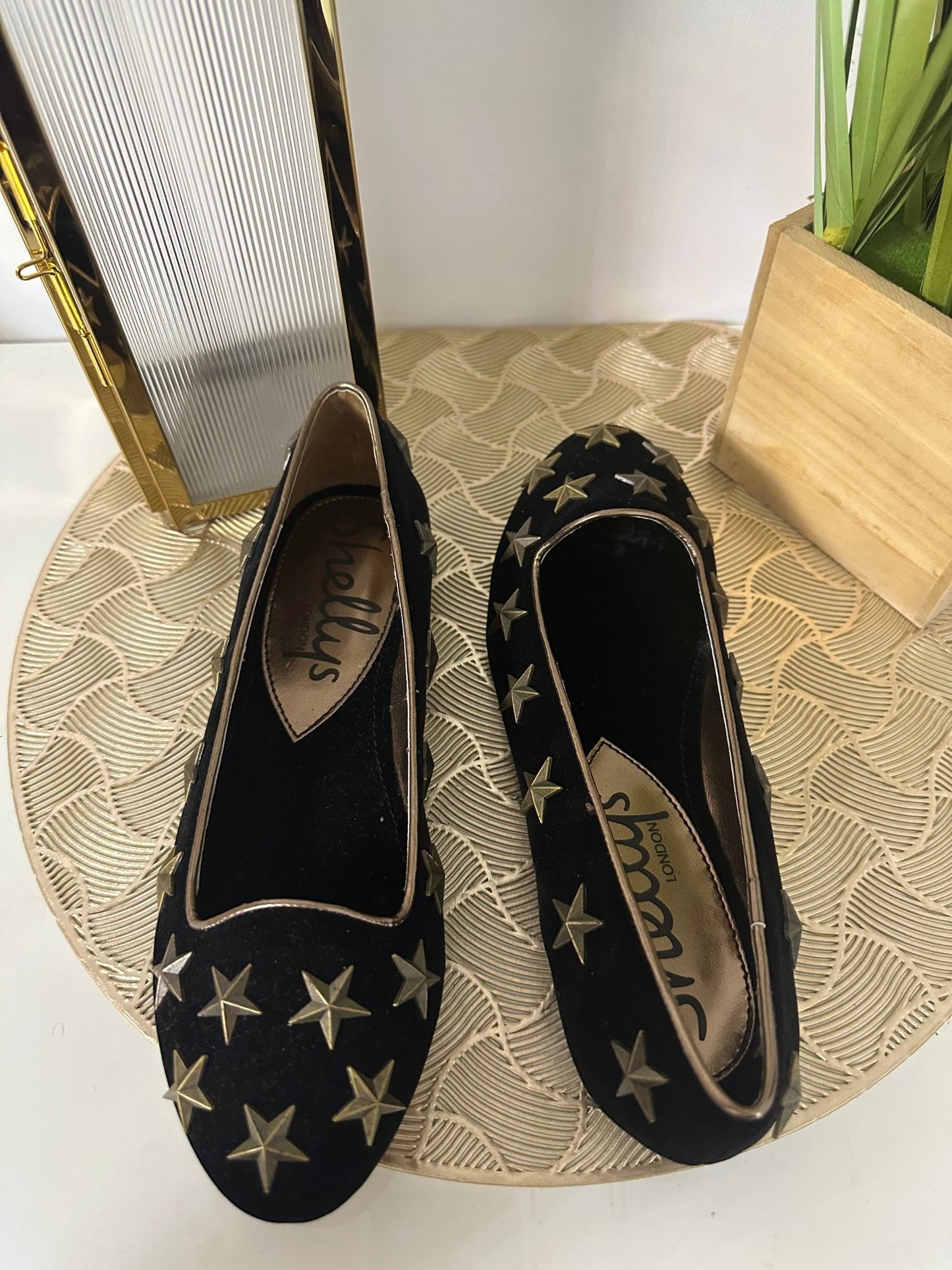 SHELLYS fekete - bronz csillagos balerina cipő (EU37 - es) - BELADY