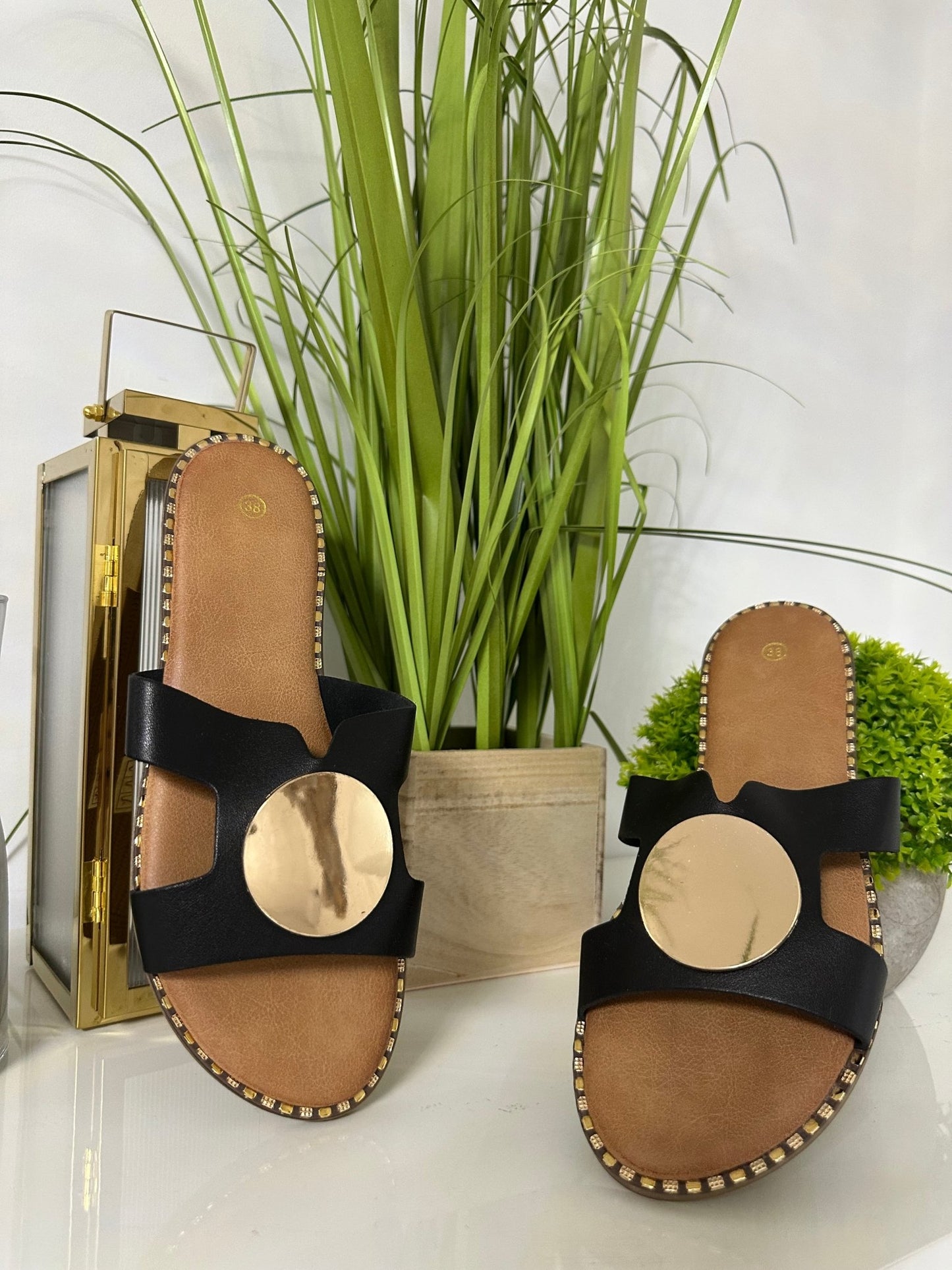 SHILLA fekete arany papucs - BELADY
