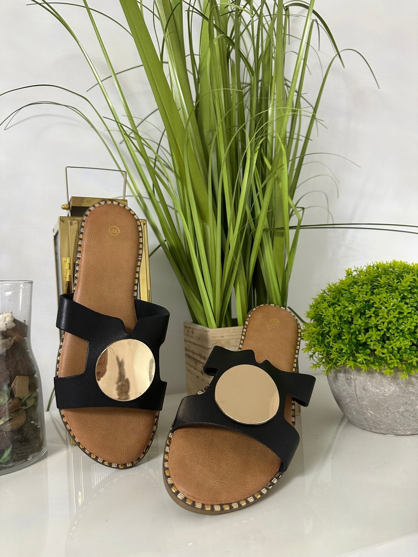 SHILLA fekete arany papucs - BELADY