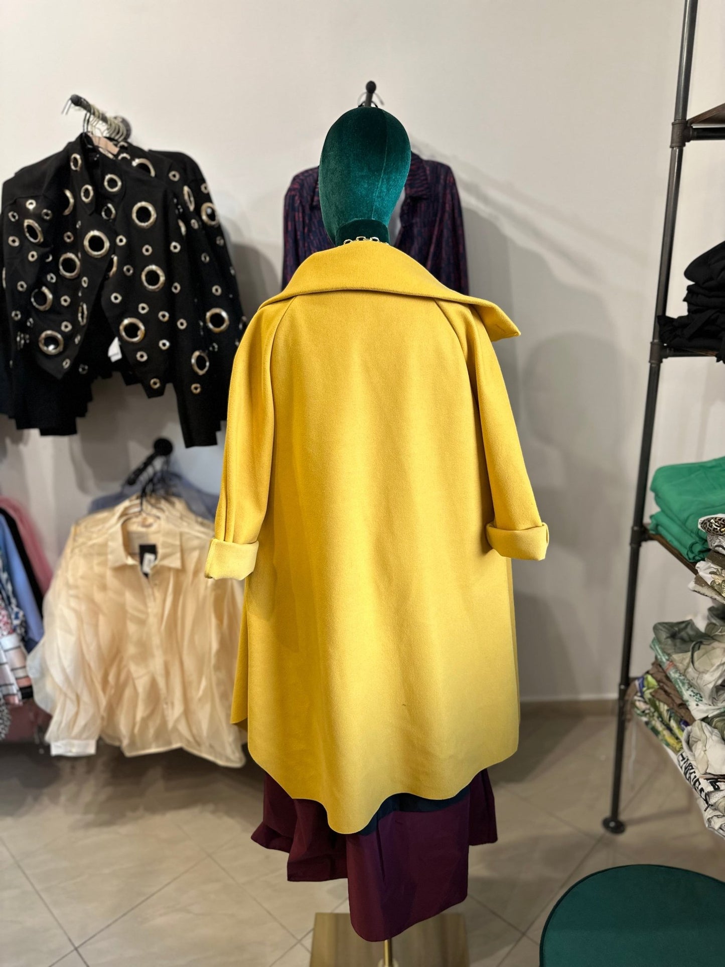 VERONA mustár sárga szövetkabát - BELADY