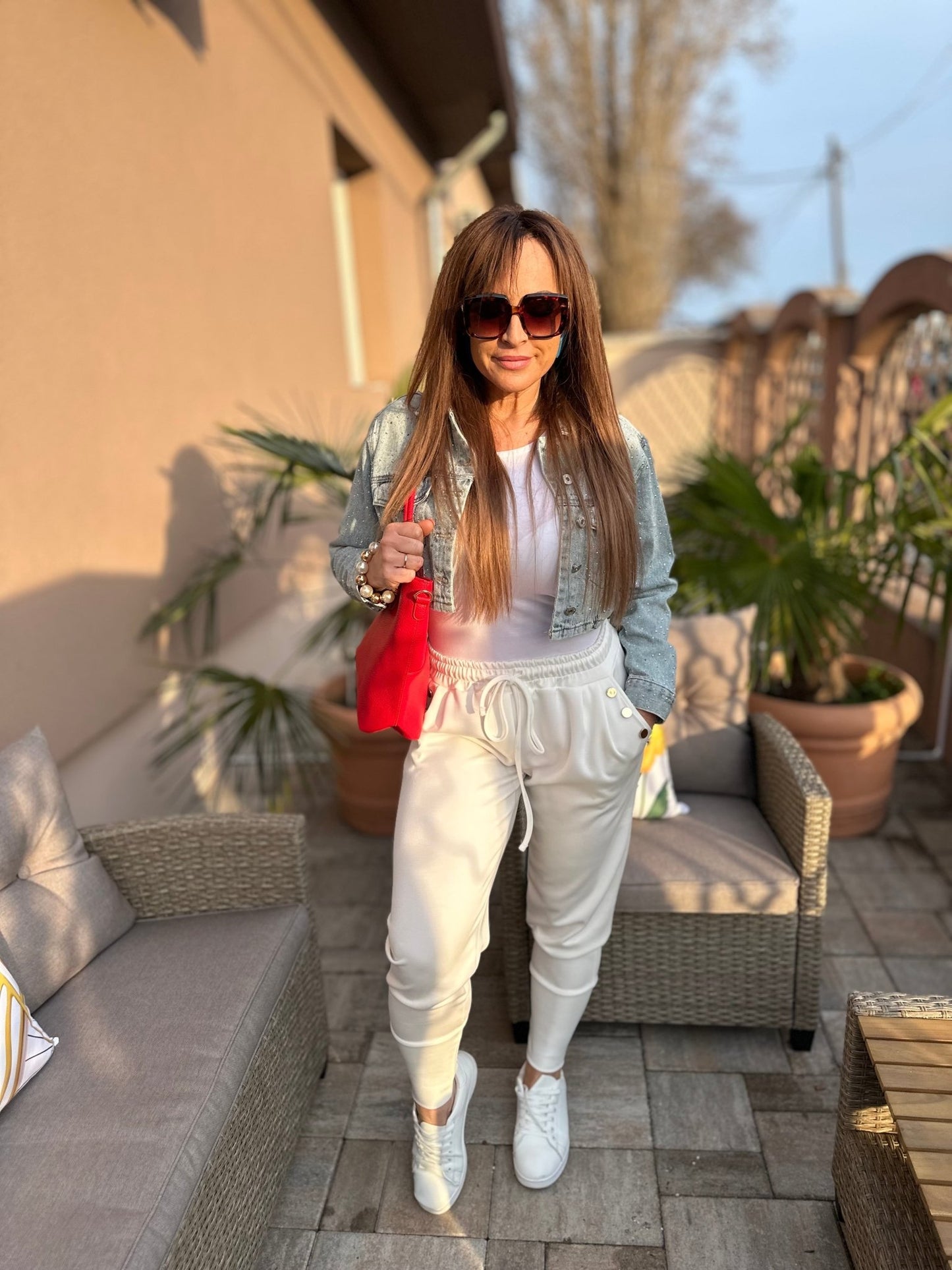 ZULU fehér elasztikus sportos nadrág - BELADY