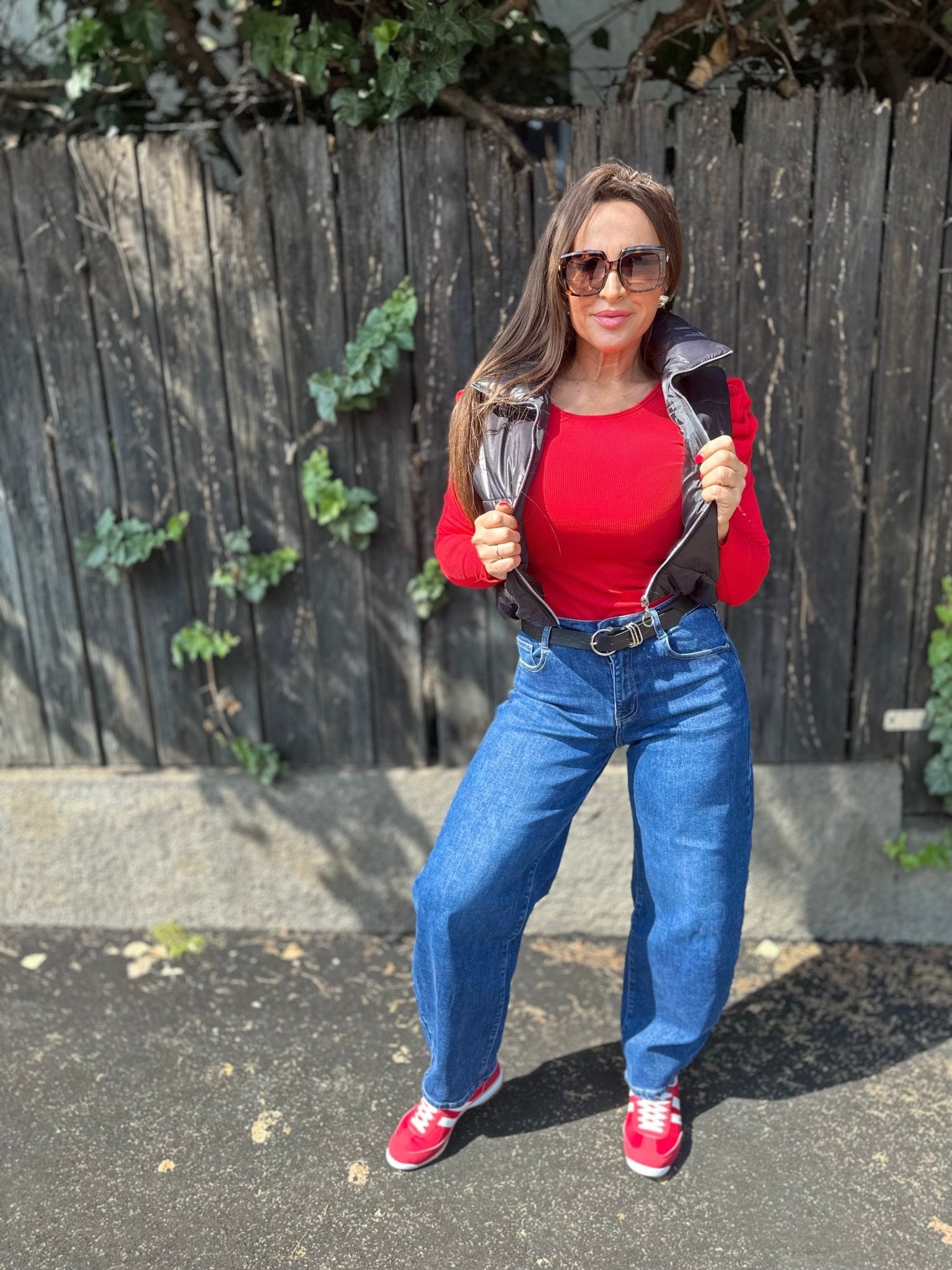 AMÉLIA baggy farmer nadrág övvel - BELADY