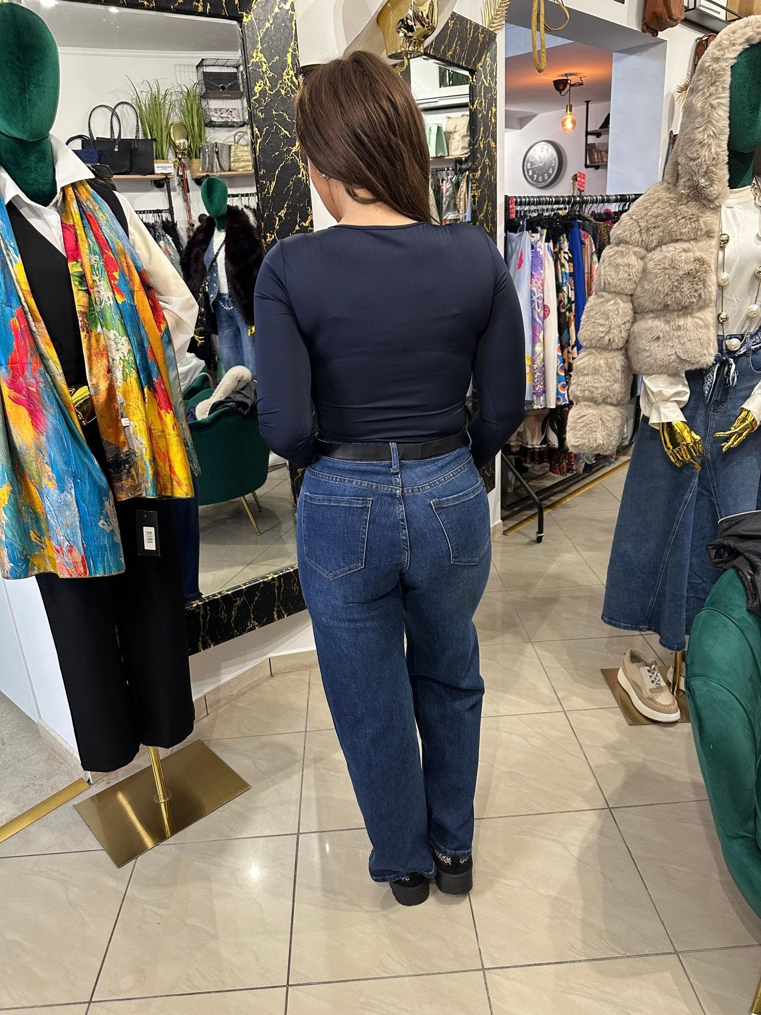 BARBARA hosszú sötét kék felső / body - BELADY