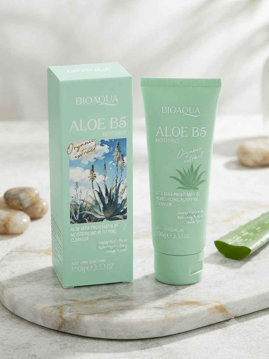 Bioaqua Aloe B5 Moisturize Purifying Cleanser – Aloe verás és provitamin B5-ös tisztító arctisztító - BELADY