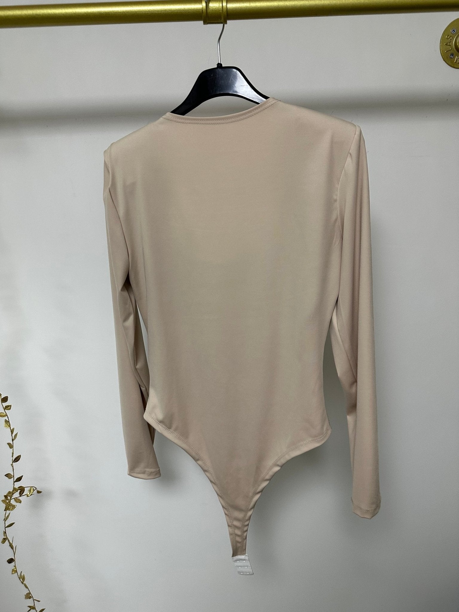 BONI hosszú bézs felső / body válltöméssel - BELADY