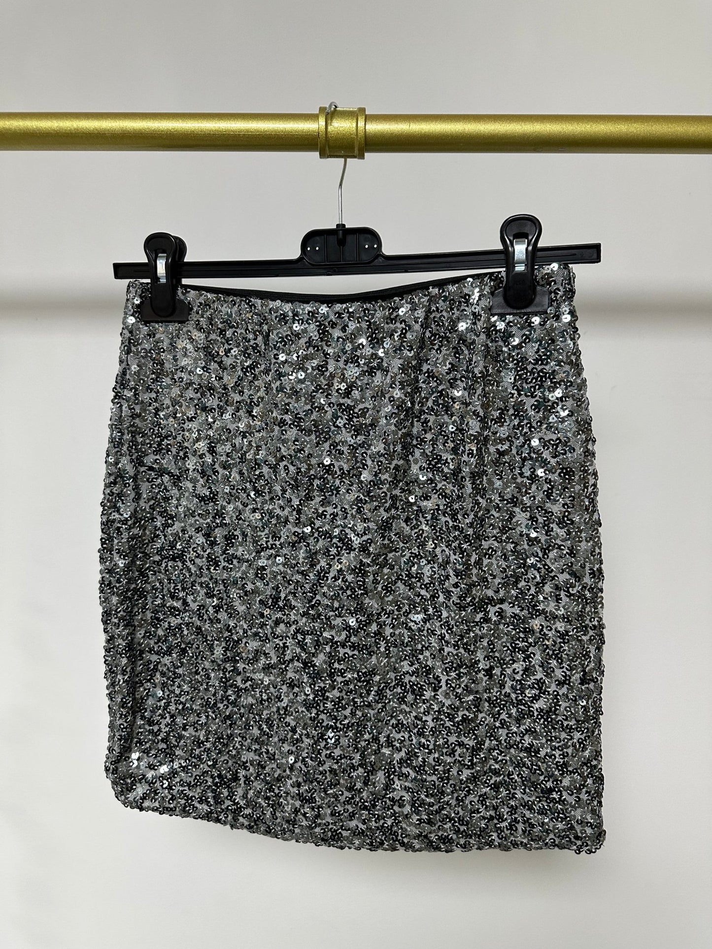 CARMEN szürke ezüst flitteres mini szoknya - BELADY