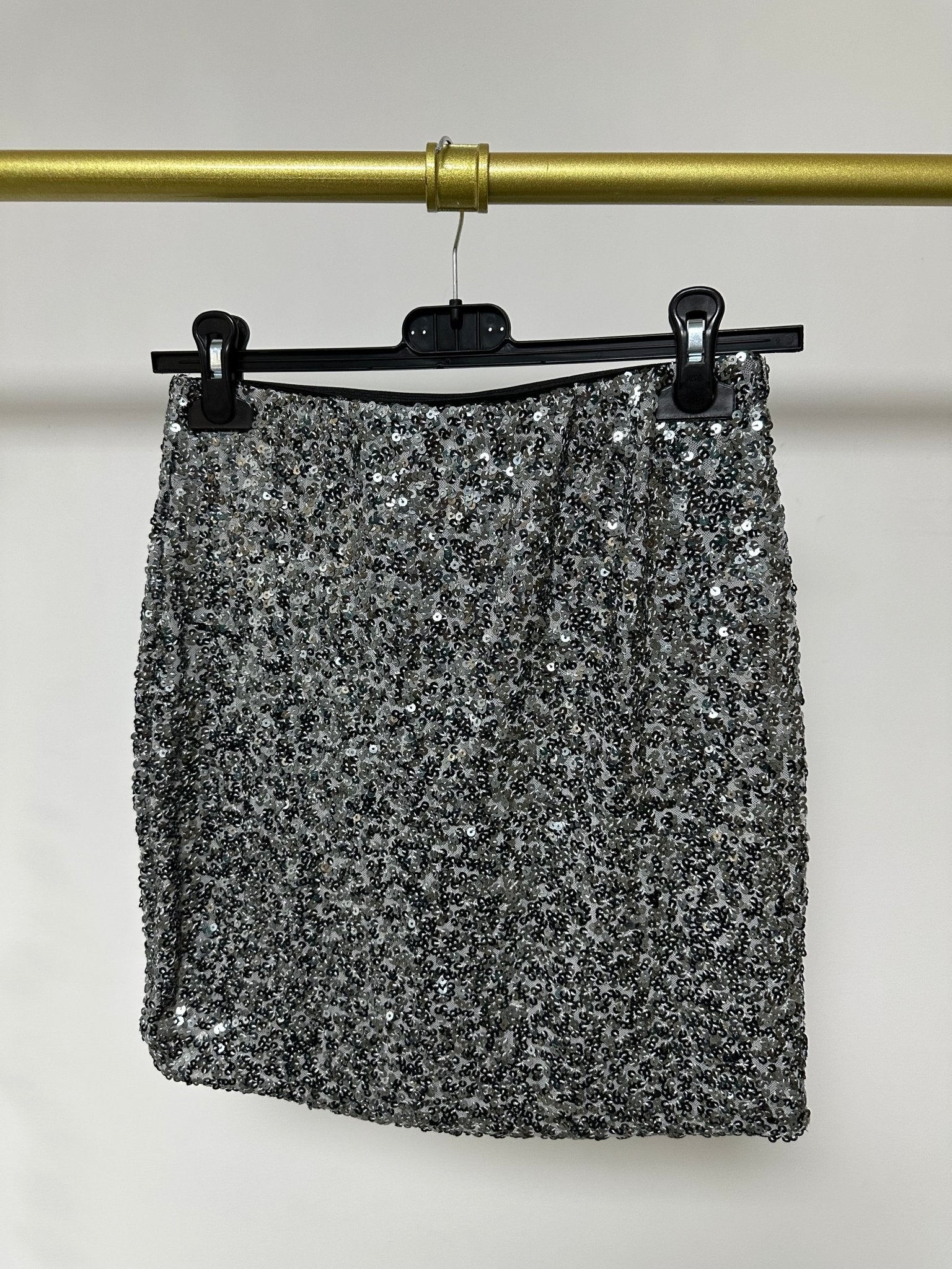 CARMEN szürke ezüst flitteres mini szoknya - BELADY