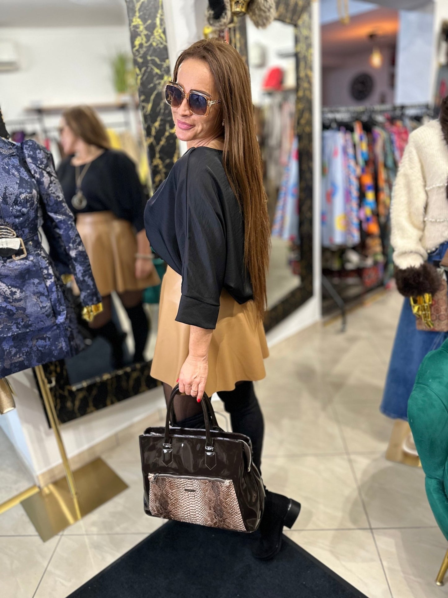 CAROLINA barna műbőr mini szoknya - BELADY