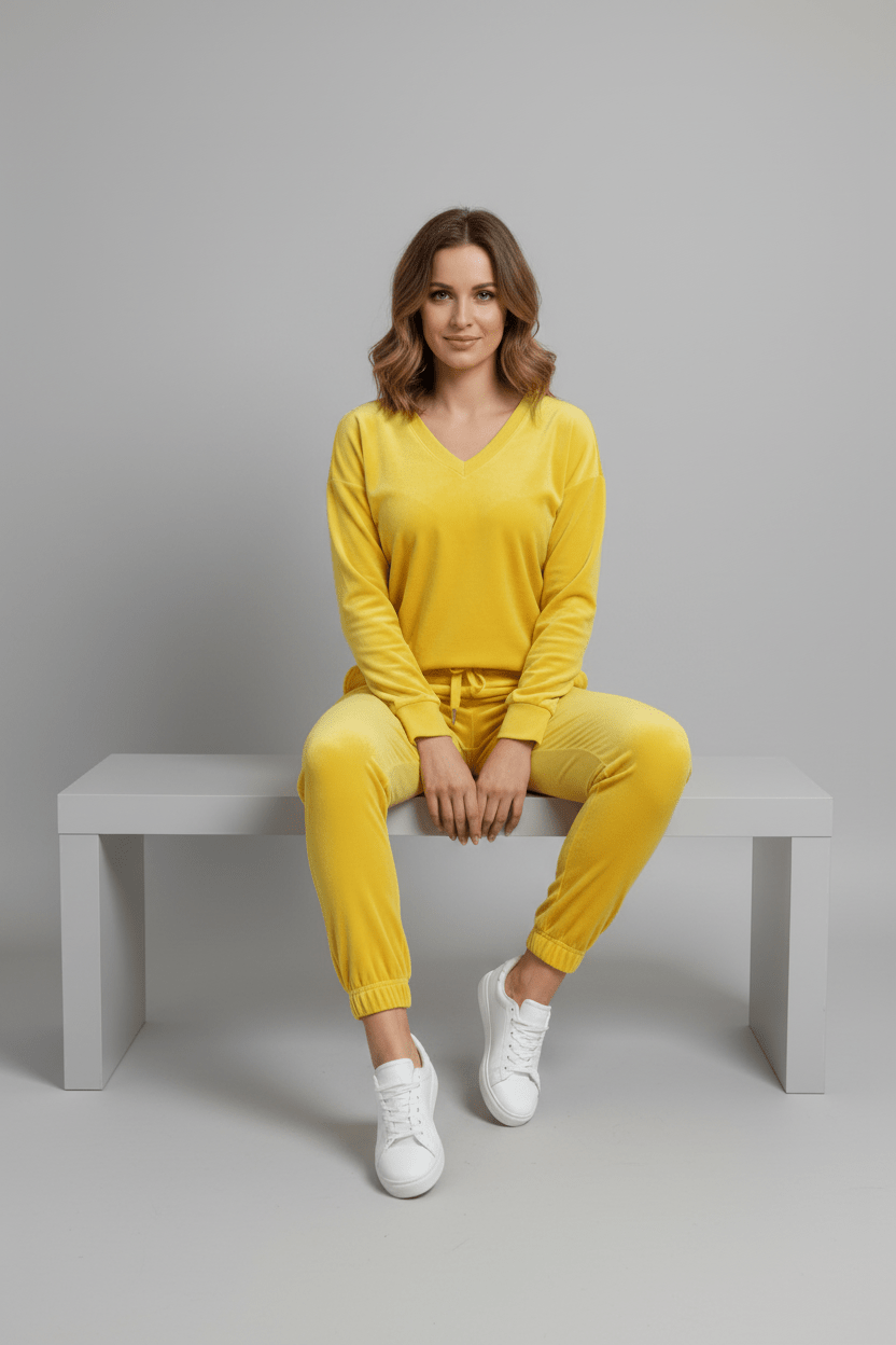 DANIELLE sárga színű melegítő szett - BELADY
