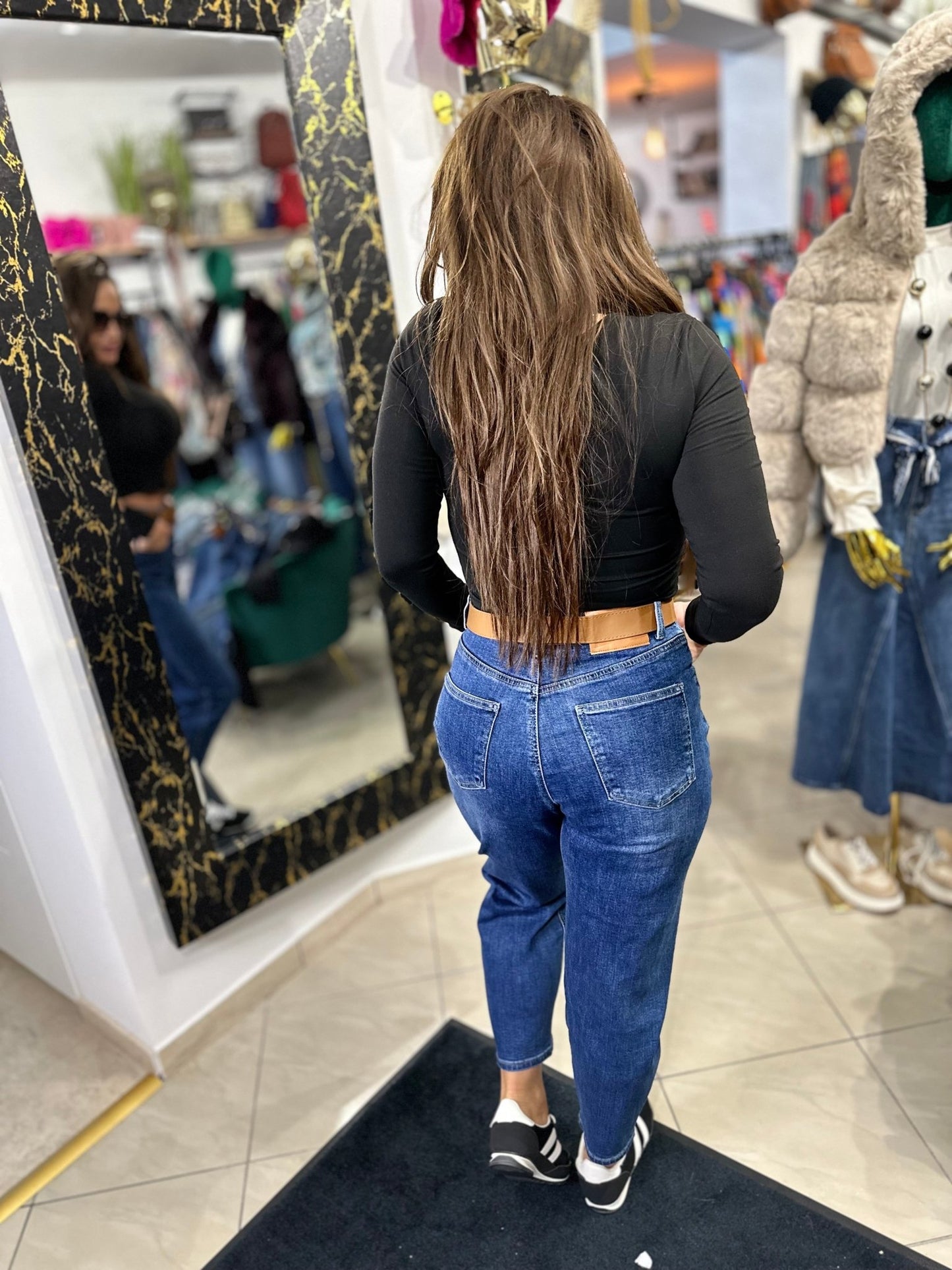 DINA elasztikus baggy farmer nadrág övvel - BELADY