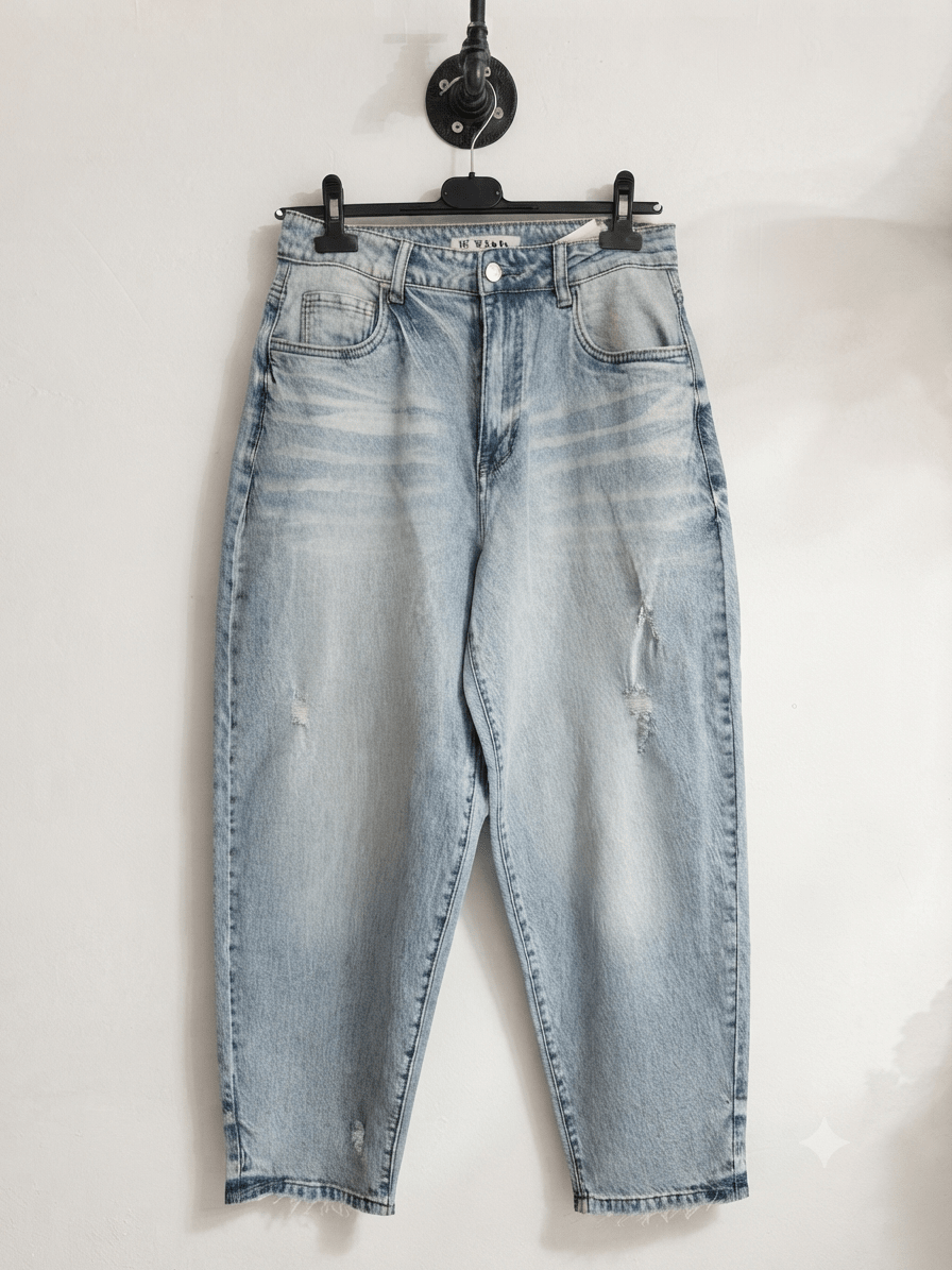 EDINA világos baggy farmer nadrág övvel - BELADY