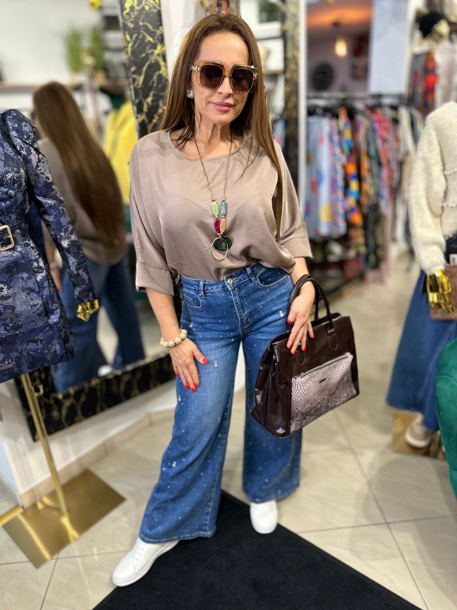 ERA mogyoró barna bő felsõ nyakláncal - BELADY