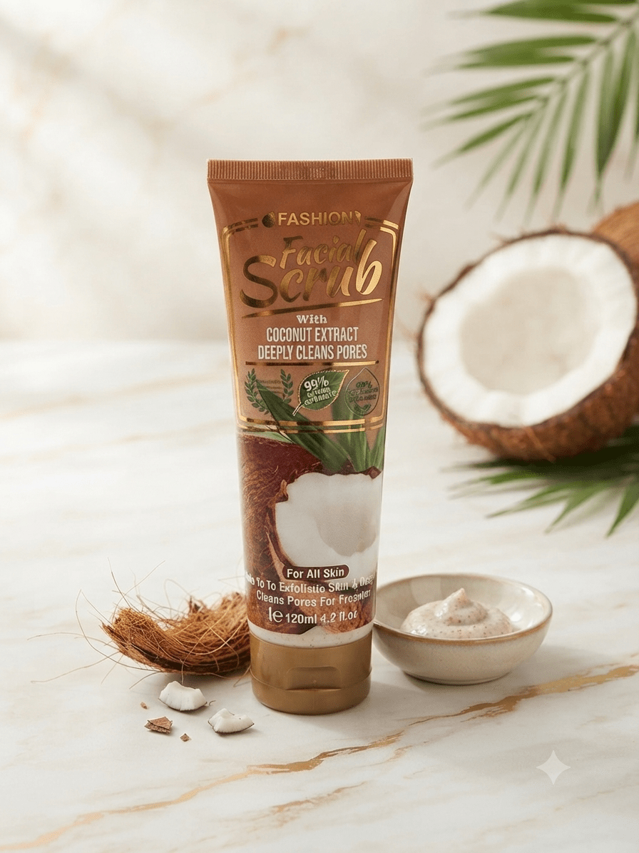 FASHION Coconut Extract Facial Scrub – Kókuszos arcradír a tiszta bőrért - BELADY
