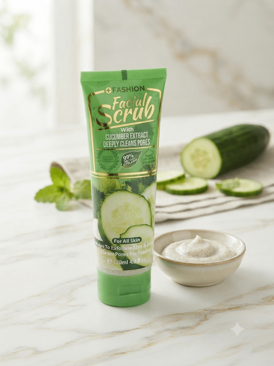 FASHION Cucumber Extract Facial Scrub – Uborkás arcradír a friss bőrért - BELADY