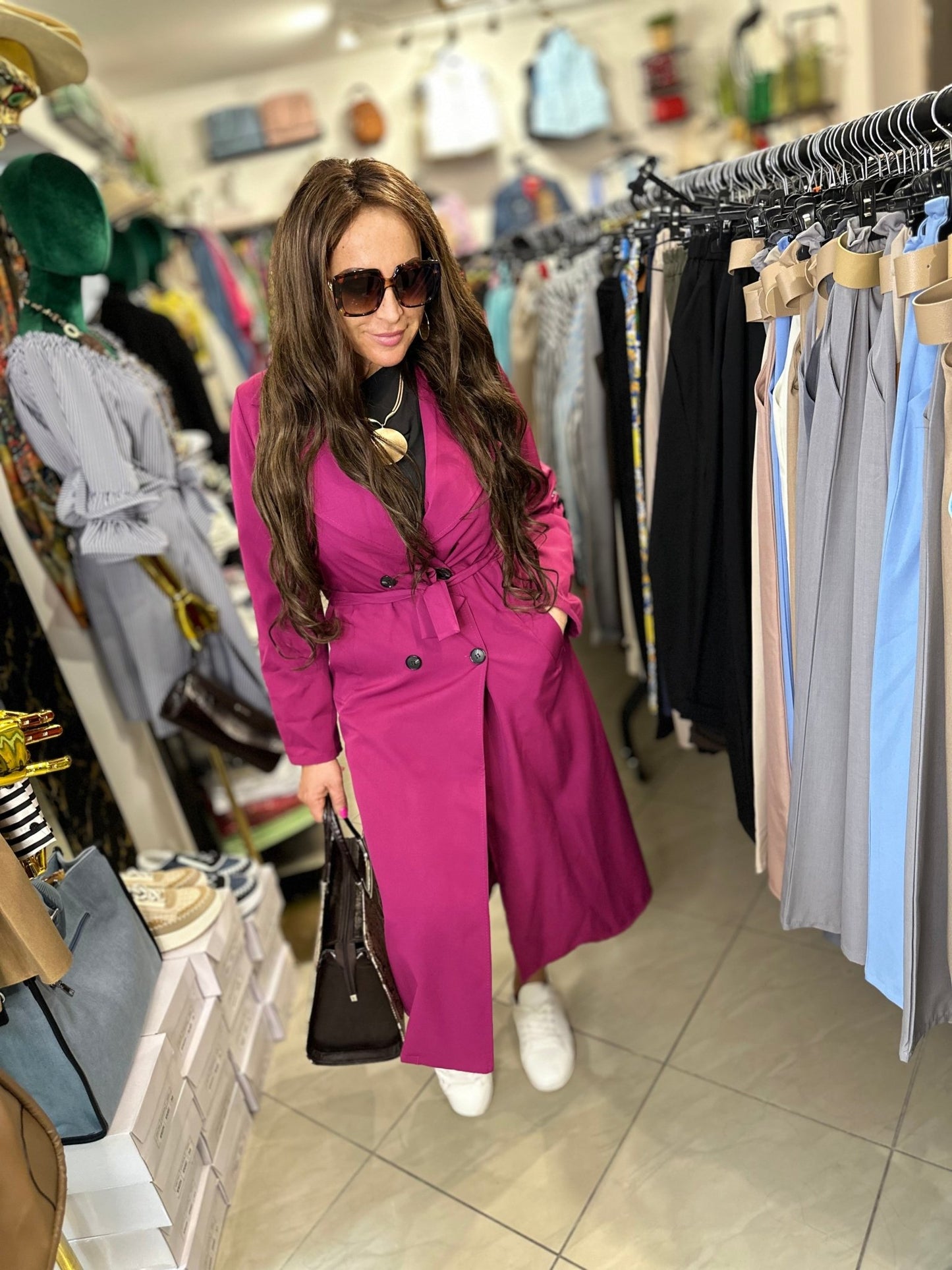 FIRENZE magenta tavaszi kabát - BELADY